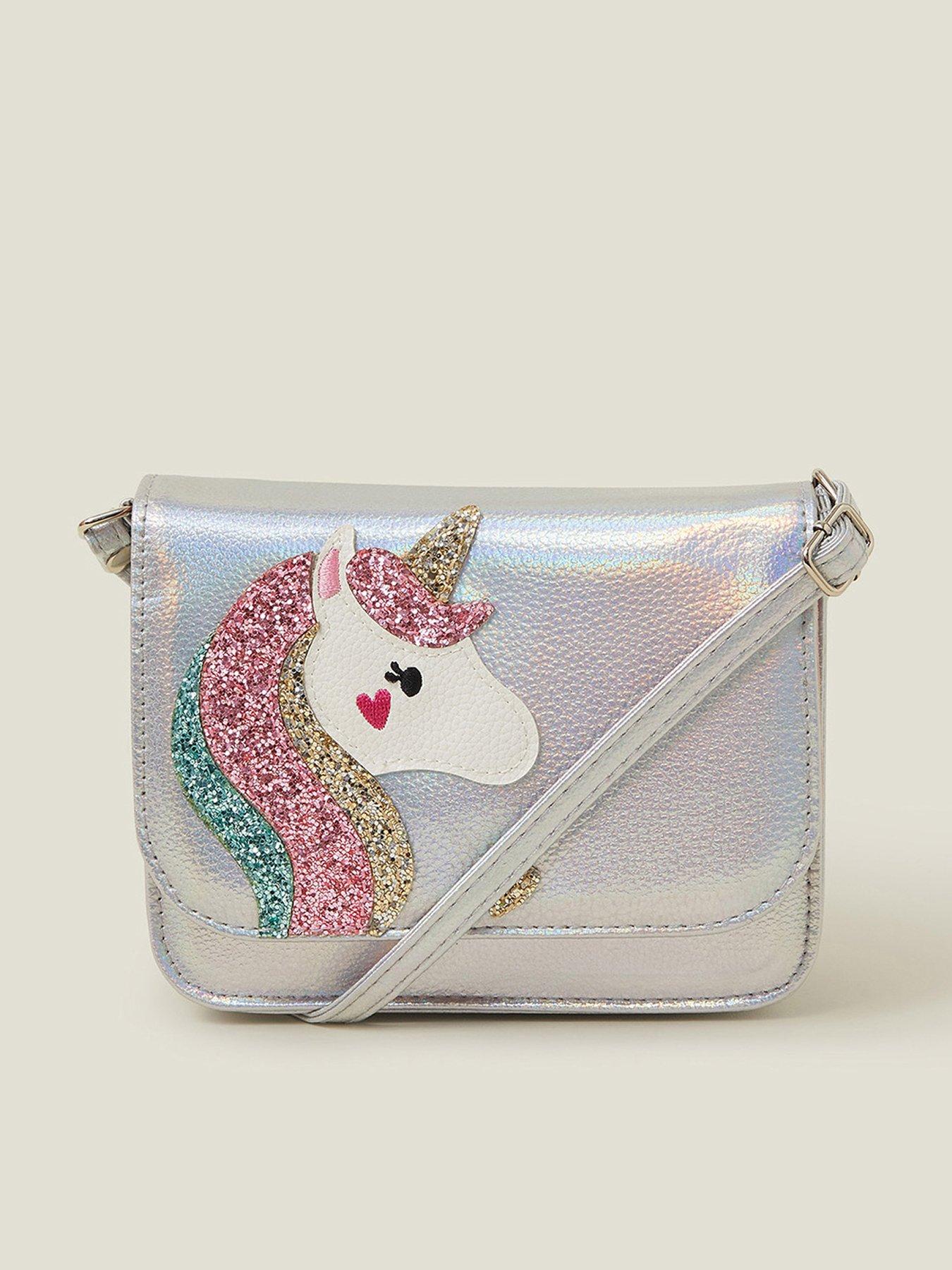 undefined Girls Unicorn Cross Body Bag - Silver