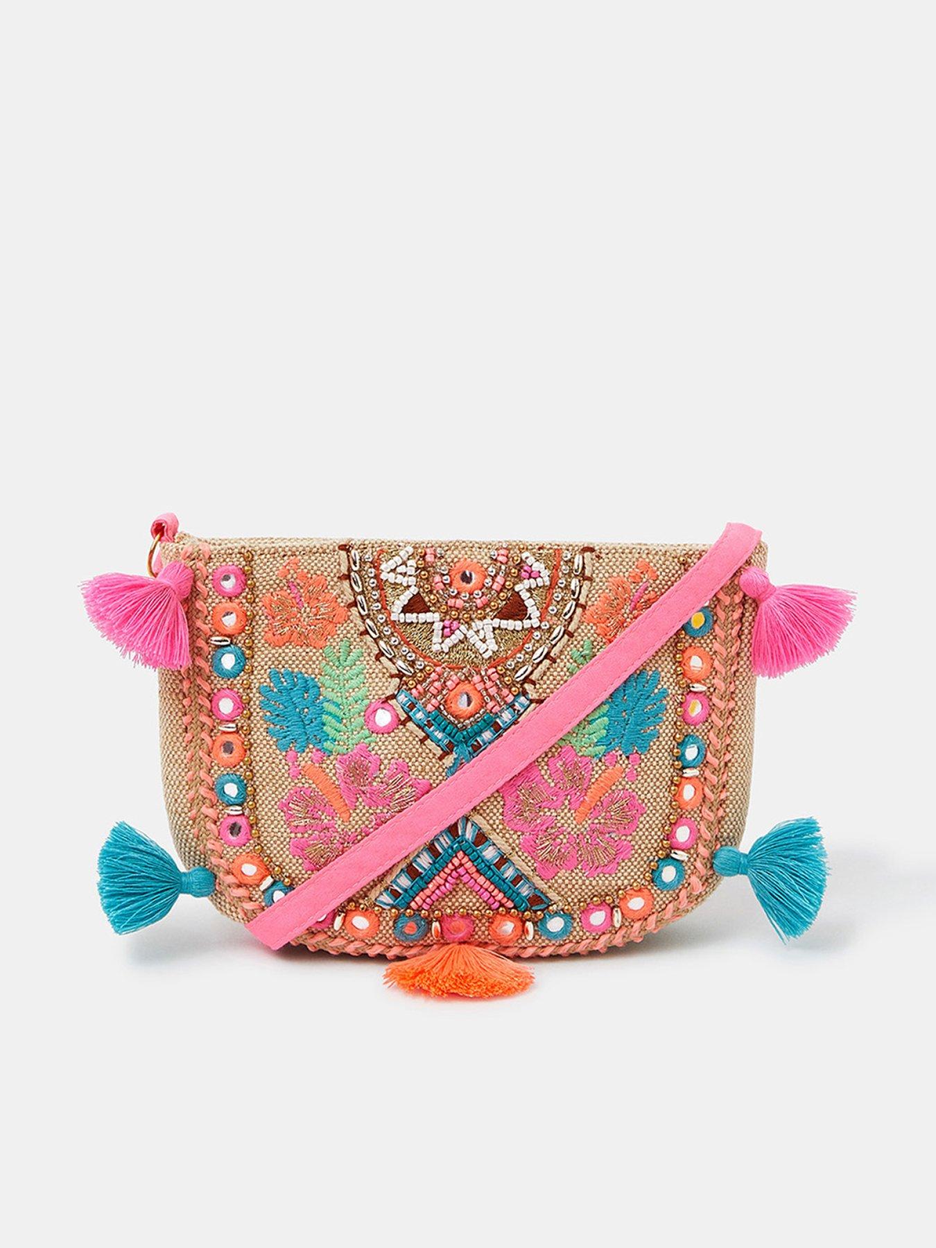 undefined Girls Embroidered Cross Body Bag - Multi