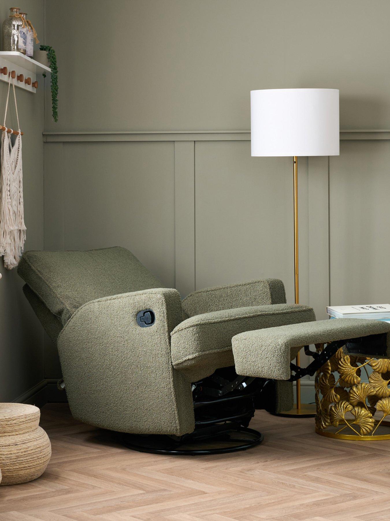 Image 1 of 7 of Obaby Madison Swivel Glider Recliner Chair - Teddy Olive