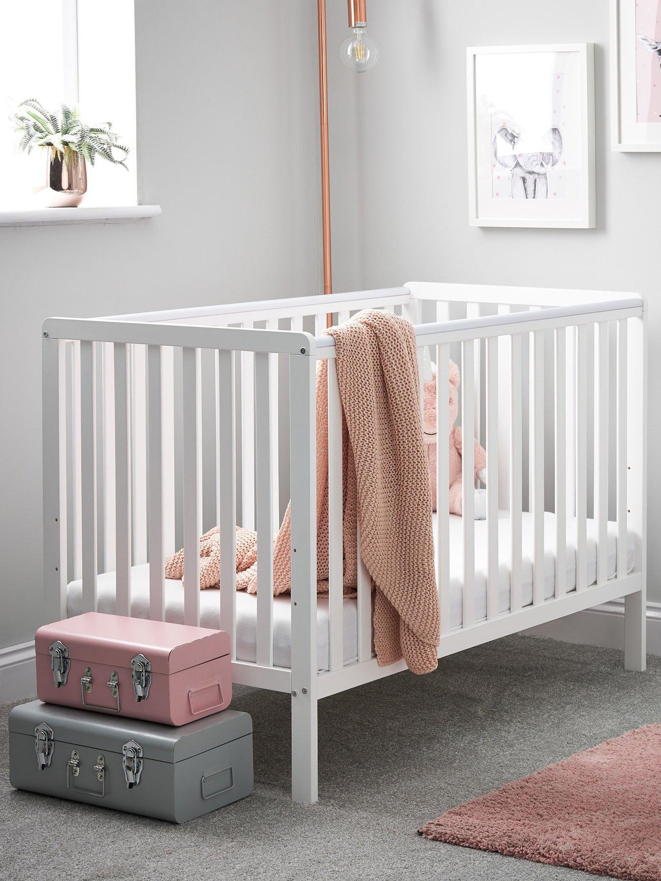 Obaby Bantam Cot + Fibre Mattress - White