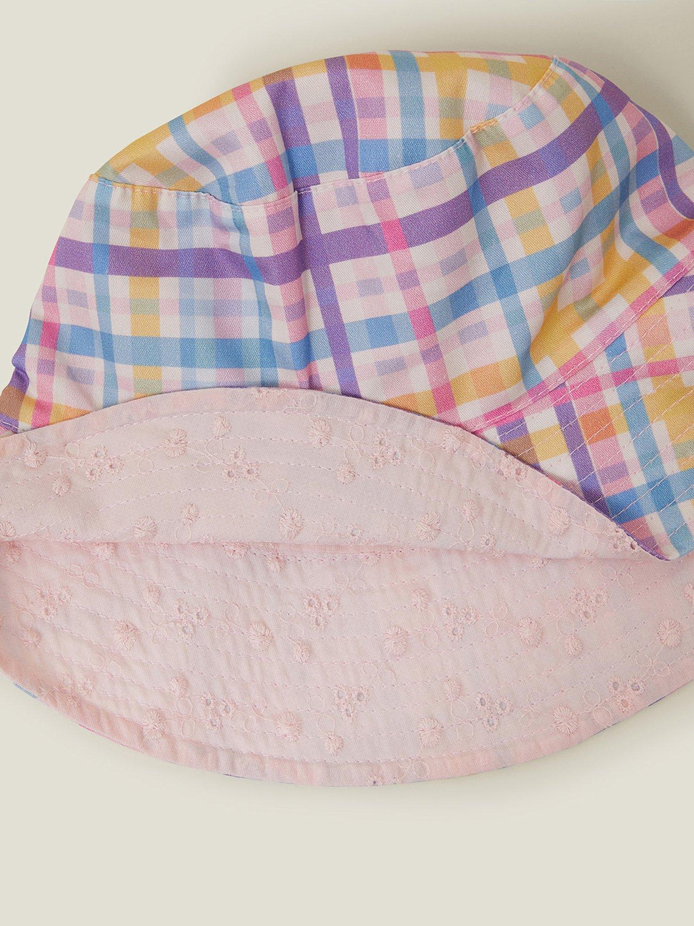 Image 4 of 4 of Accessorize Girls Check Reversible Bucket Hat - Multi