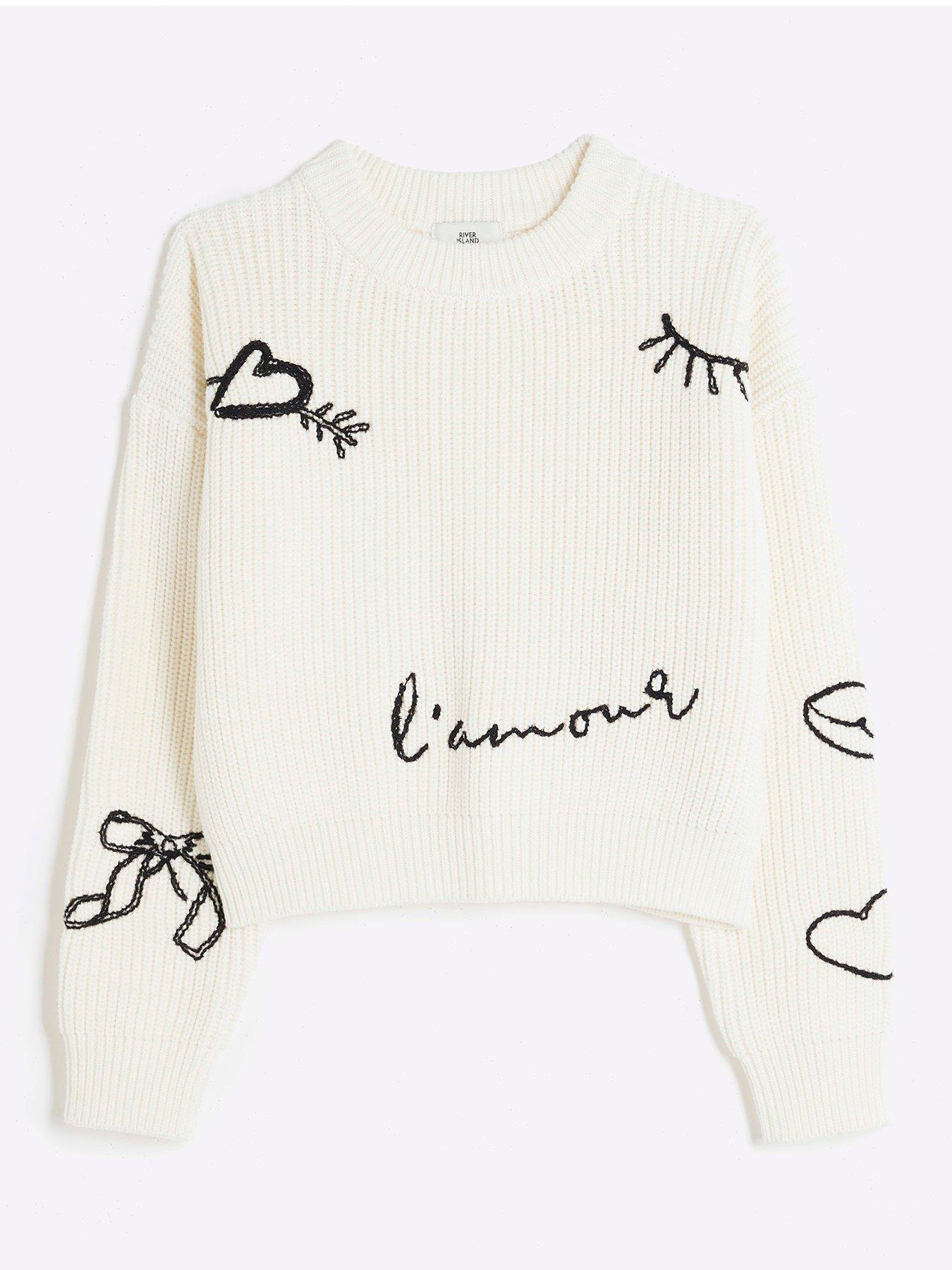 undefined Girls Graffiti Jumper - Cream