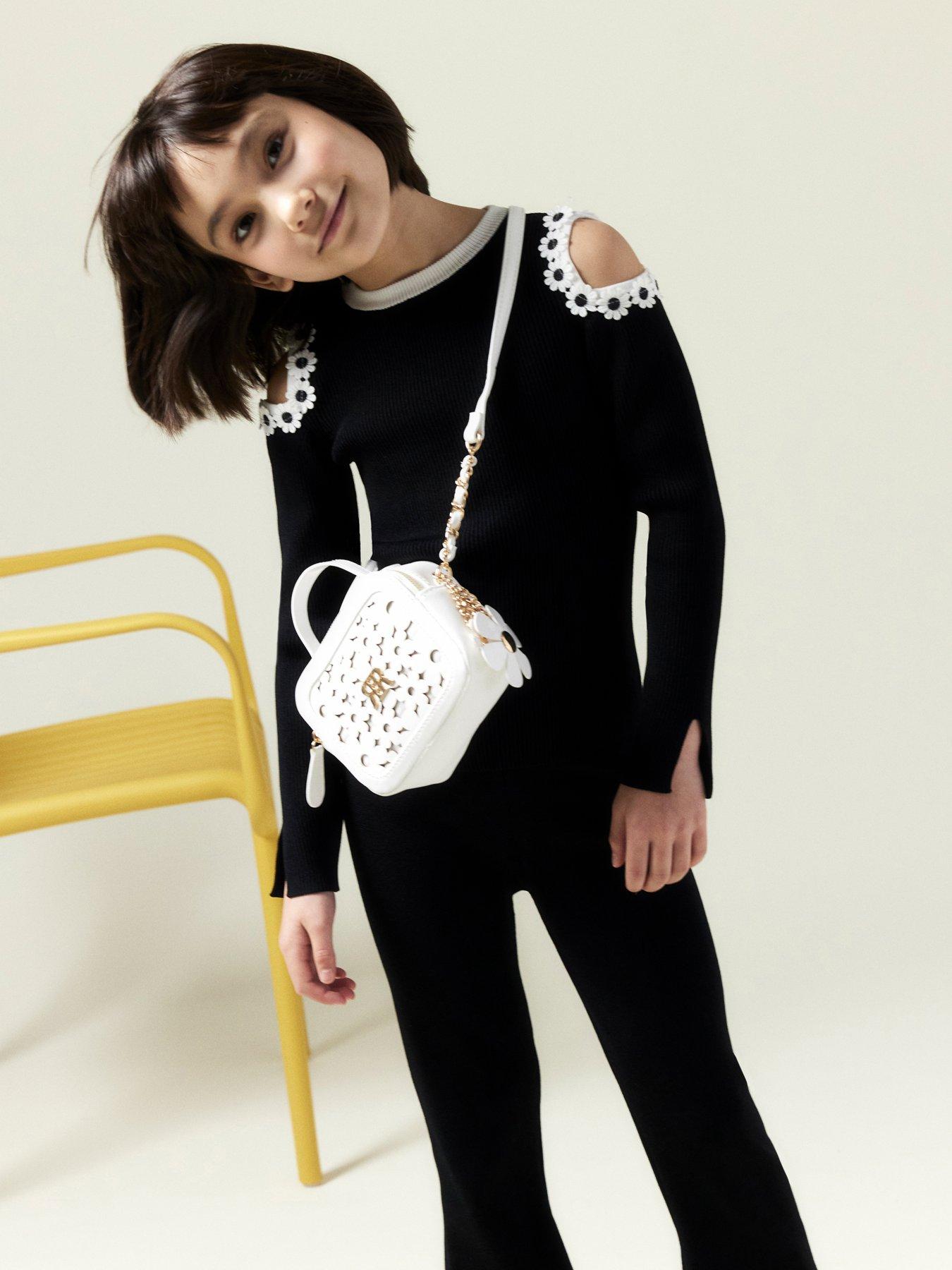 undefined Girls Daisy Cold Shoulder Set - Black
