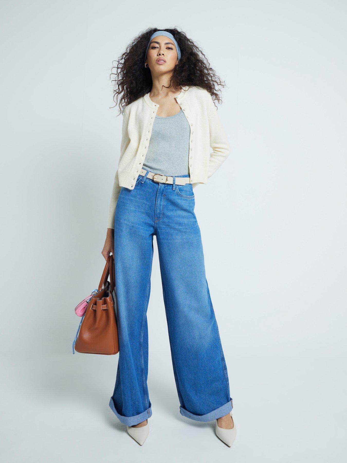 undefined Super Wide Leg Jean - Medium Denim