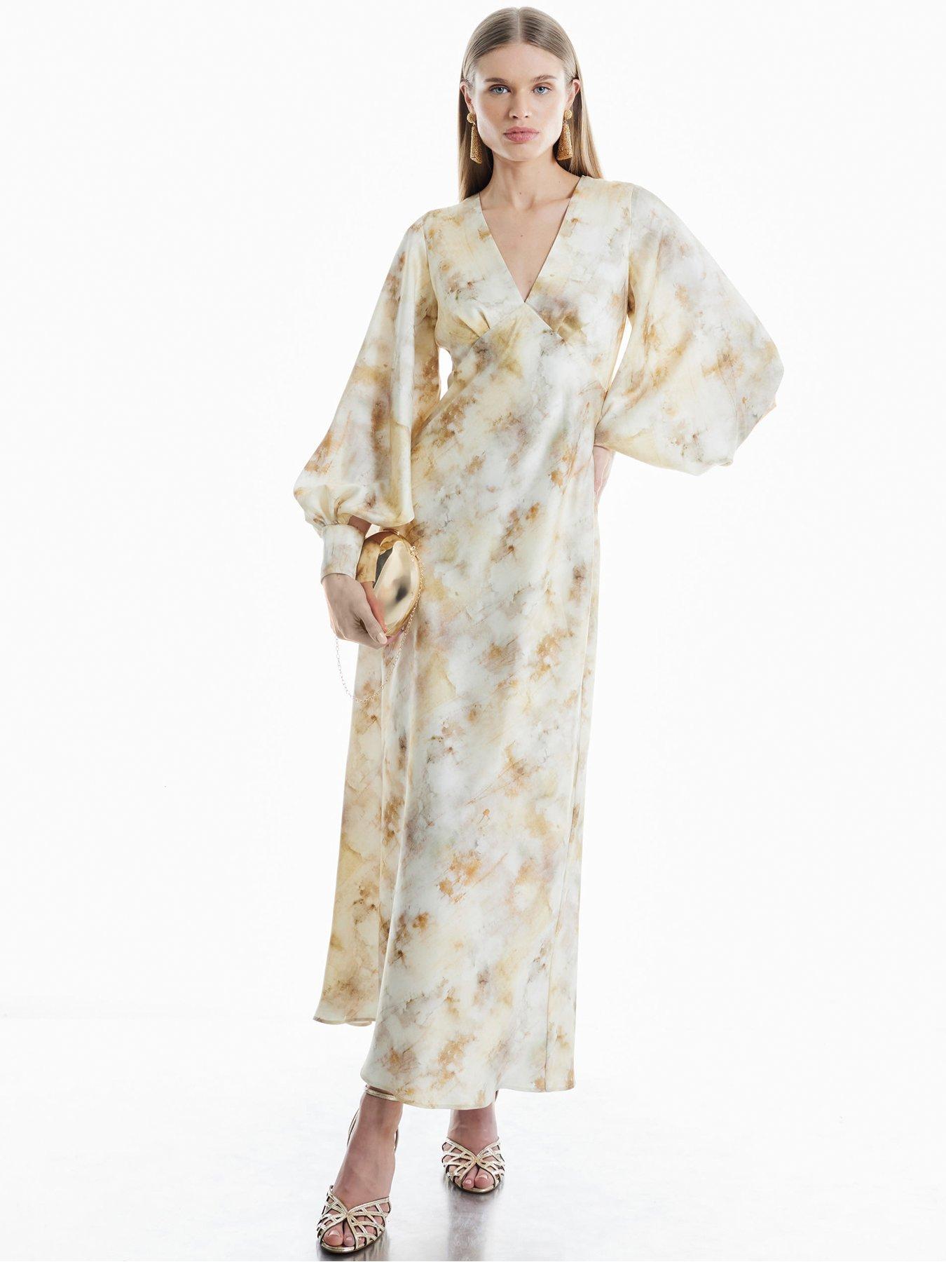 undefined V Neck Dress - Yellow