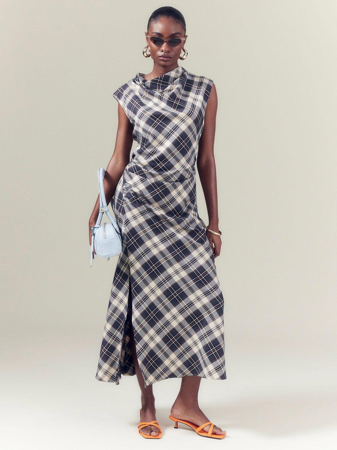 undefined Cowl Neck Midaxi Dress - Brown
