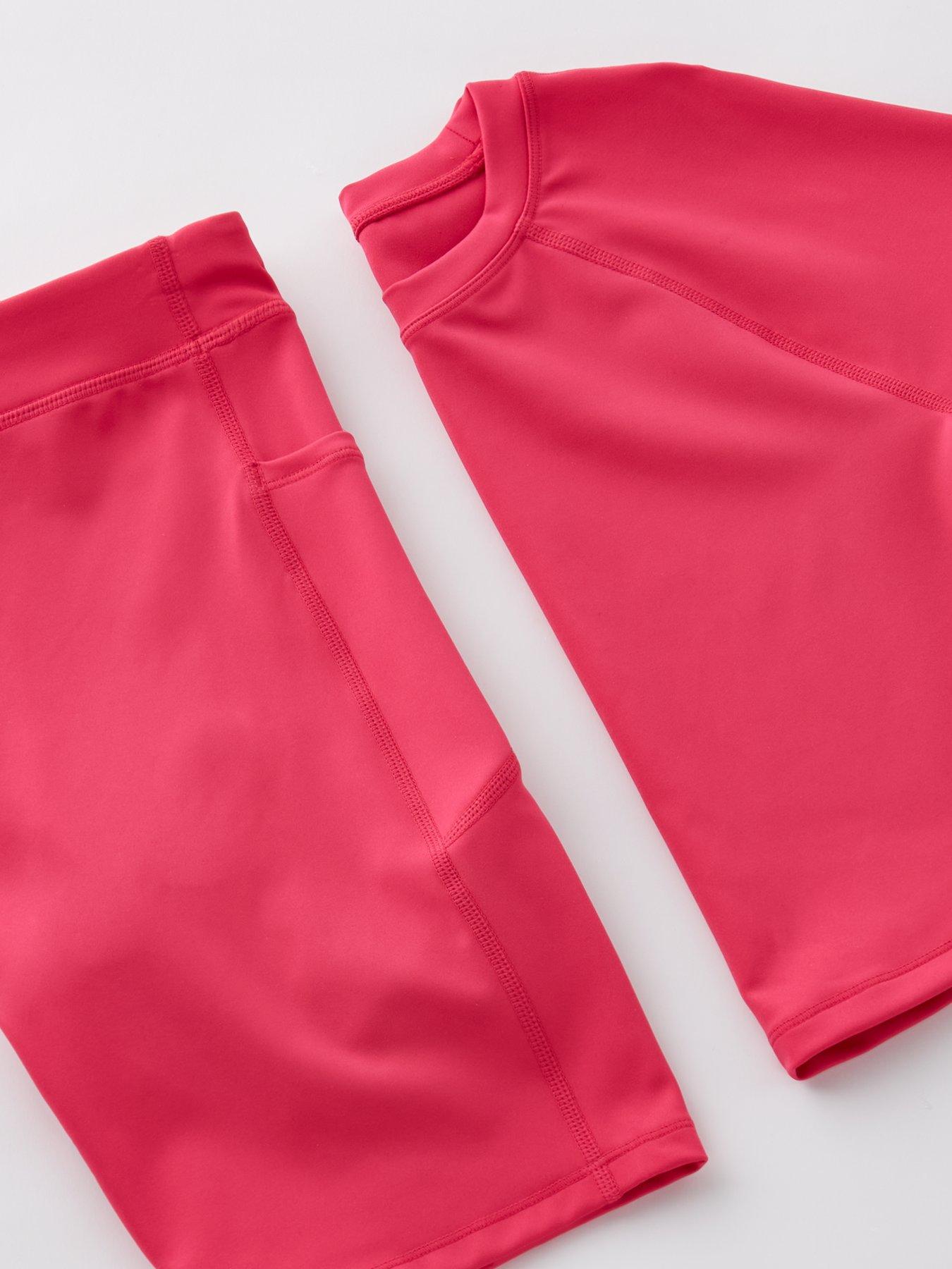Image 3 of 4 of V by Very Girls Short Sleeve And Cycling Short Activewear Set - Pink