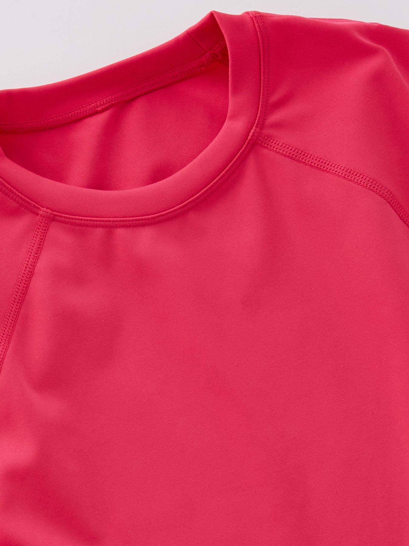 Image 4 of 4 of V by Very Girls Short Sleeve And Cycling Short Activewear Set - Pink