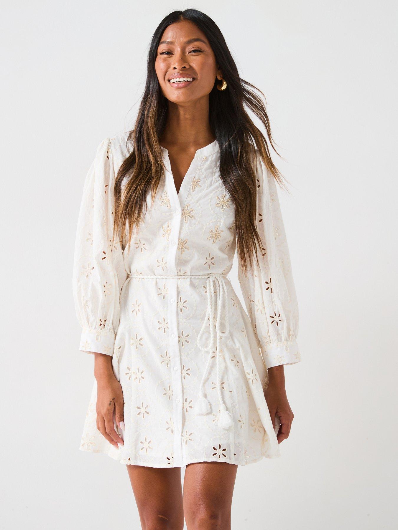 undefined embellished belted mini dress