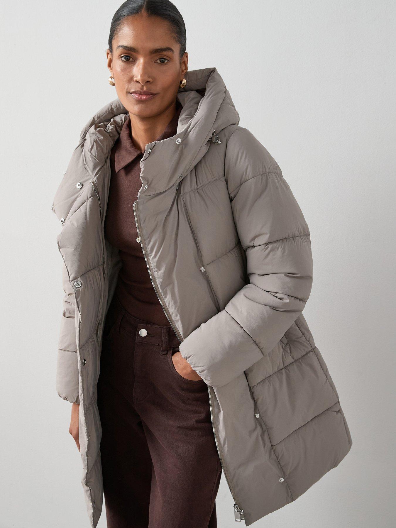 Image 3 of 7 of The Very Collection Asymmetric Padded Coat - Mink
