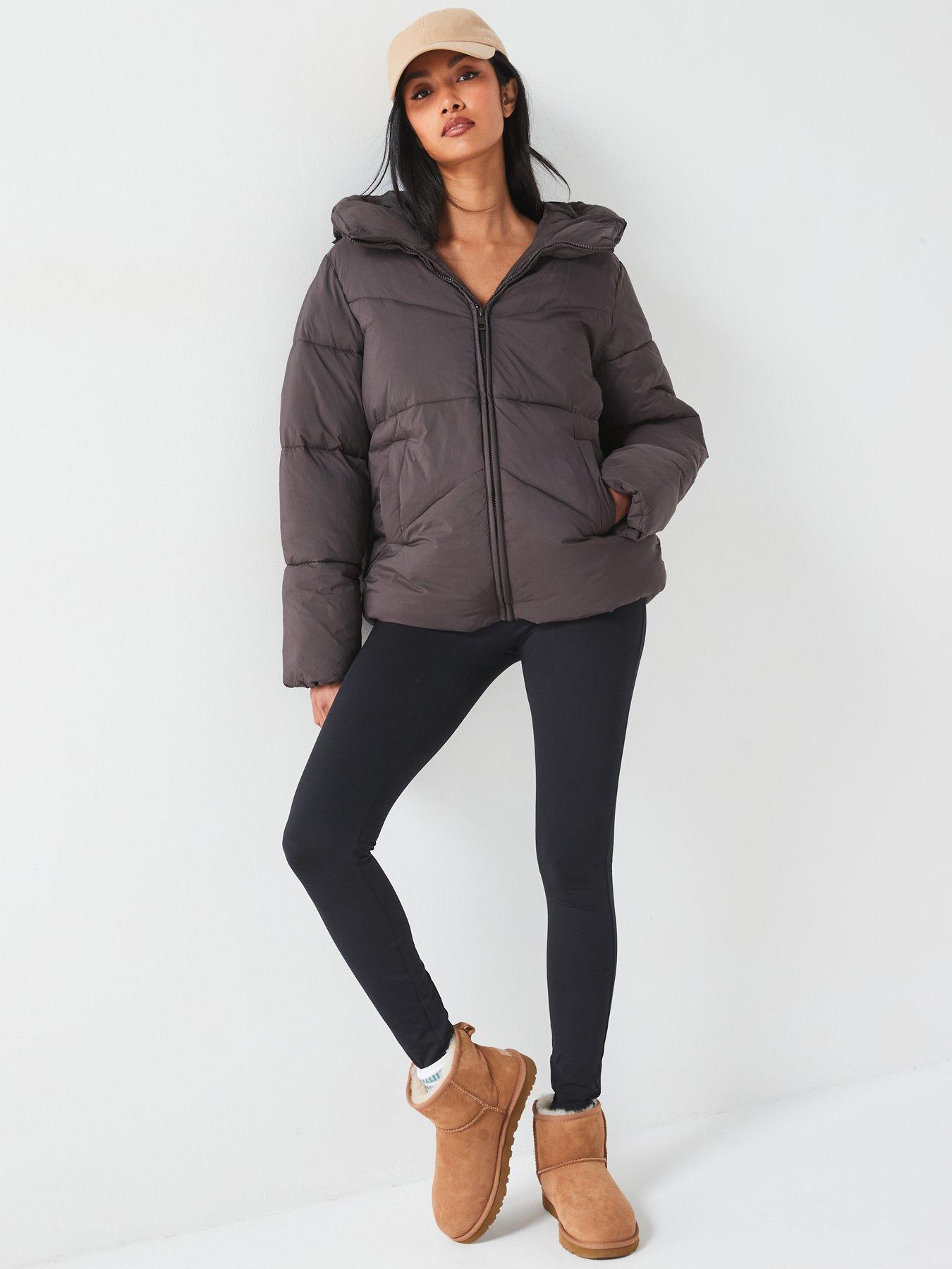 Image 3 of 6 of The Very Collection Short Hooded Padded Jacket - Brown