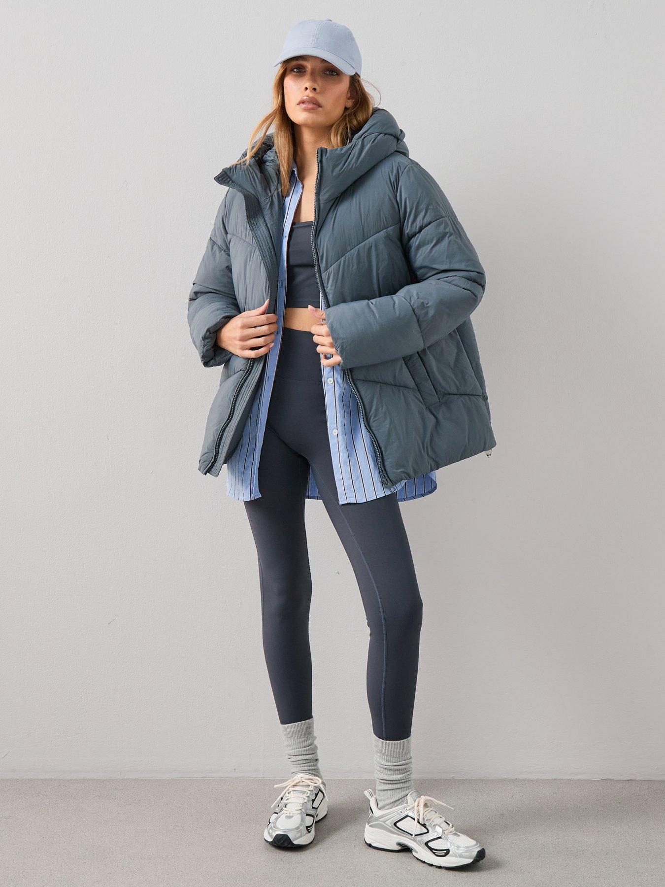 Image 1 of 7 of The Very Collection Short Hooded Padded Jacket - Grey