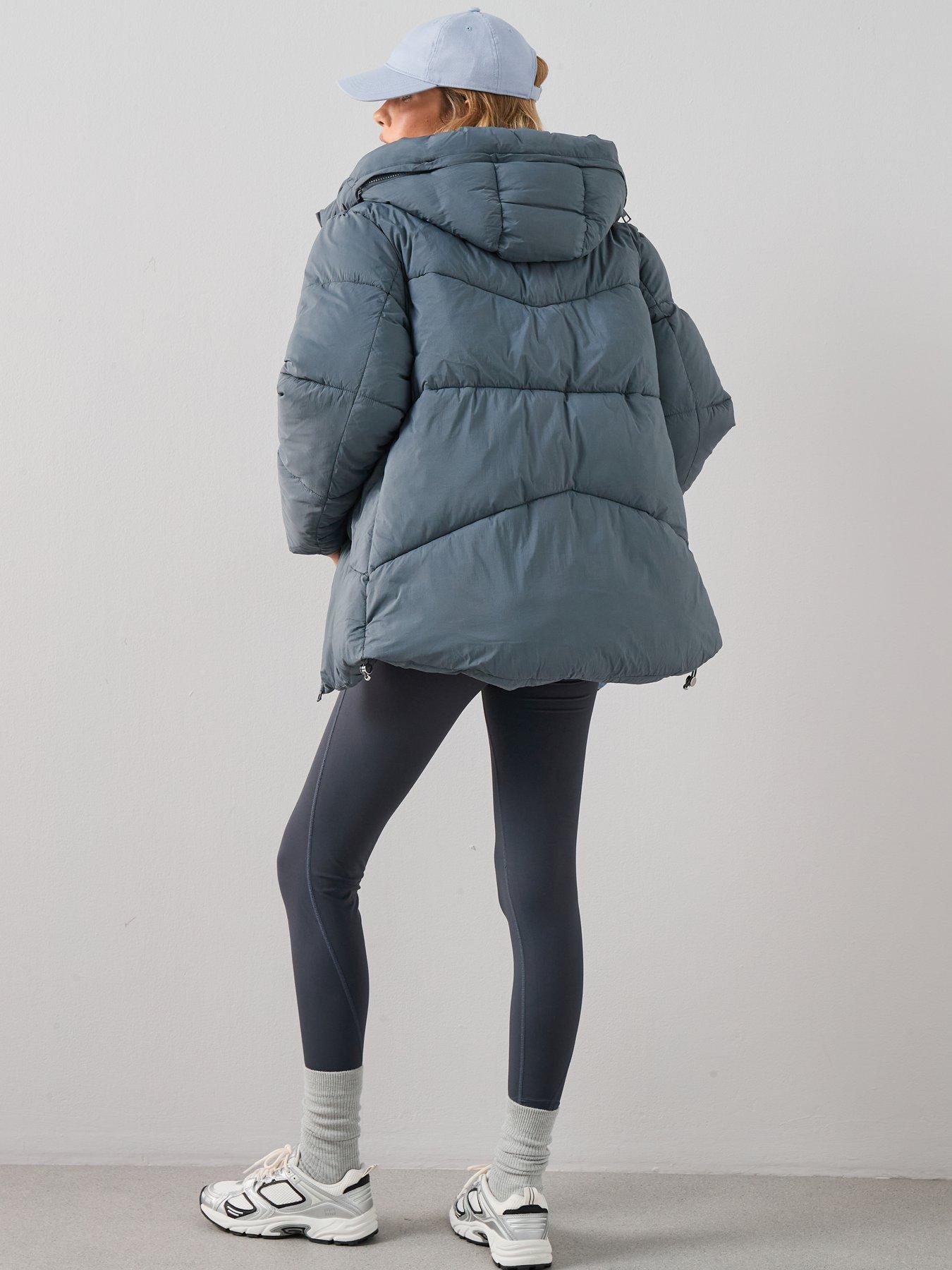 Image 2 of 7 of The Very Collection Short Hooded Padded Jacket - Grey
