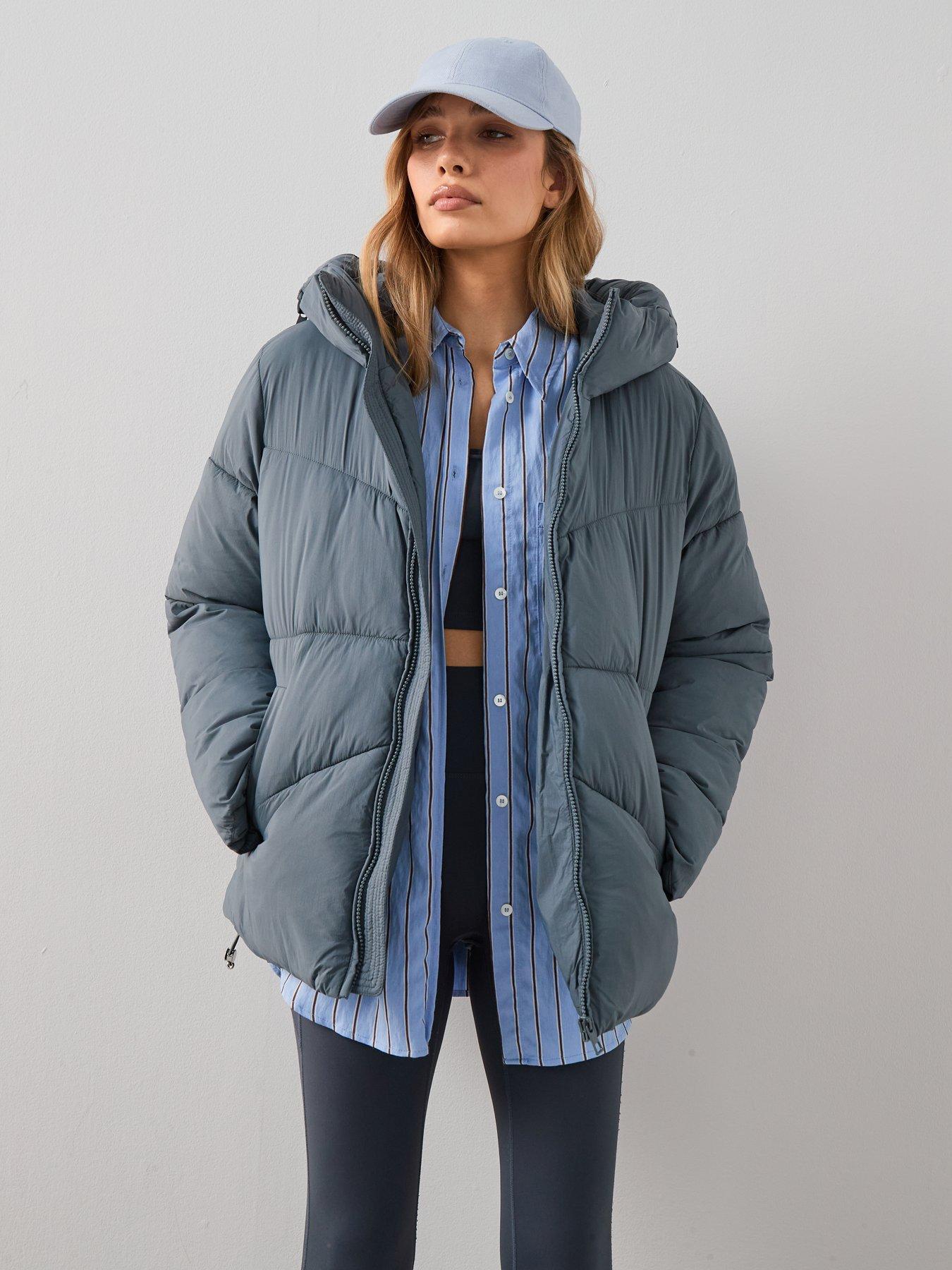 Image 3 of 7 of The Very Collection Short Hooded Padded Jacket - Grey