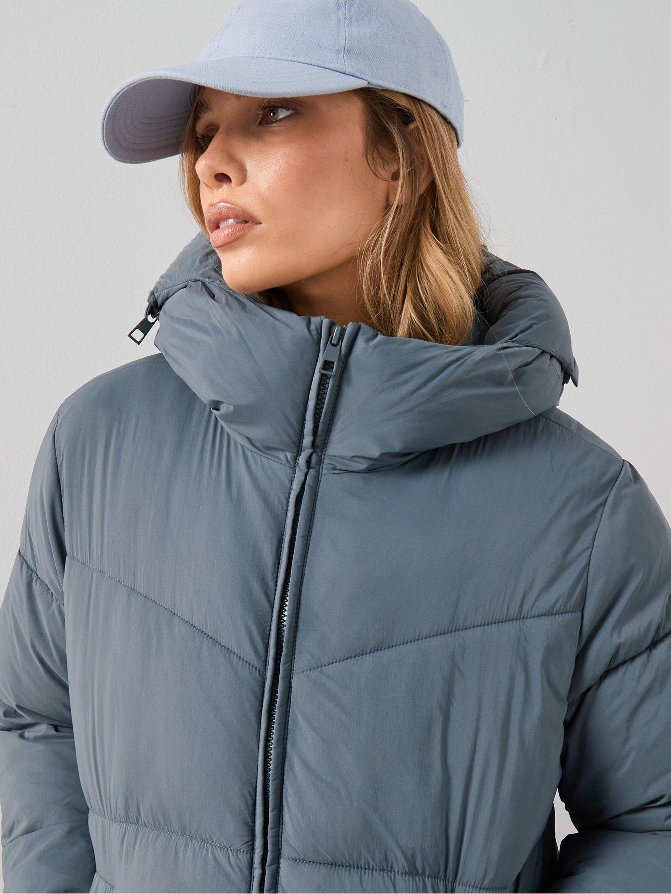 Image 5 of 7 of The Very Collection Short Hooded Padded Jacket - Grey