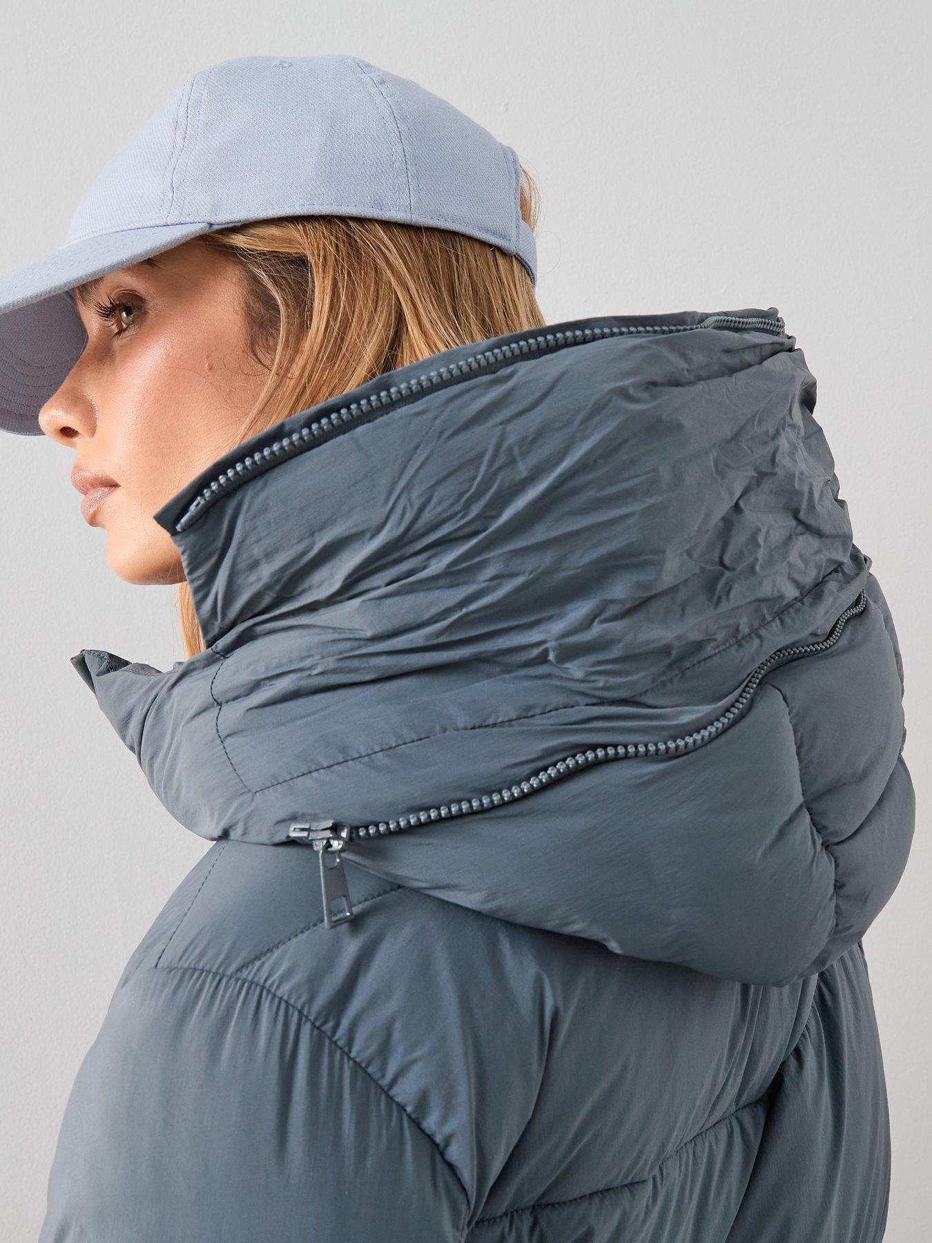 Image 6 of 7 of The Very Collection Short Hooded Padded Jacket - Grey