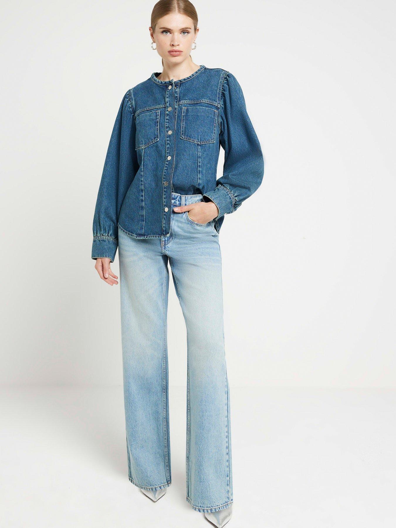 undefined Relaxed Straight Leg Jean - Blue