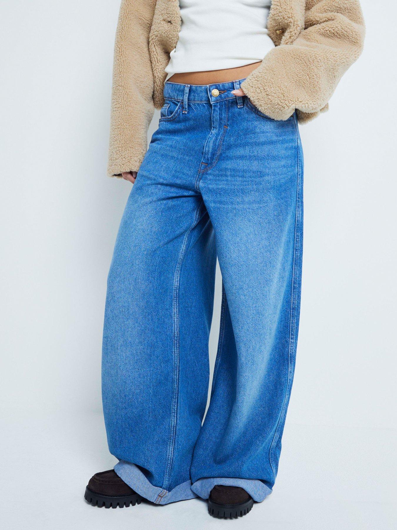 undefined Super Wide Jeans - Blue