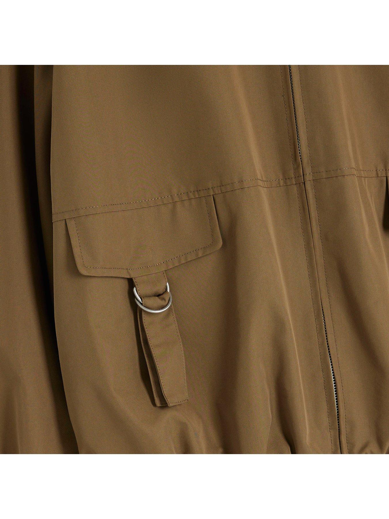 Image 5 of 5 of River Island Utility Collarless Bomber Jacket - Beige