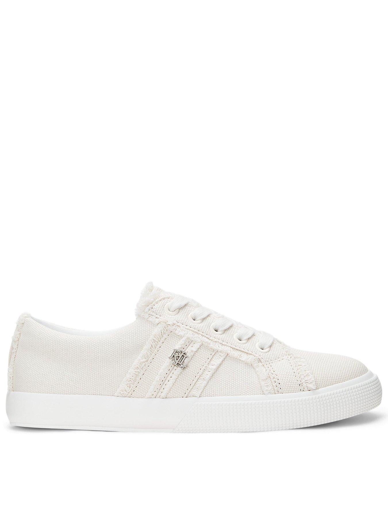 undefined Janson Frayed Canvas Trainer - White