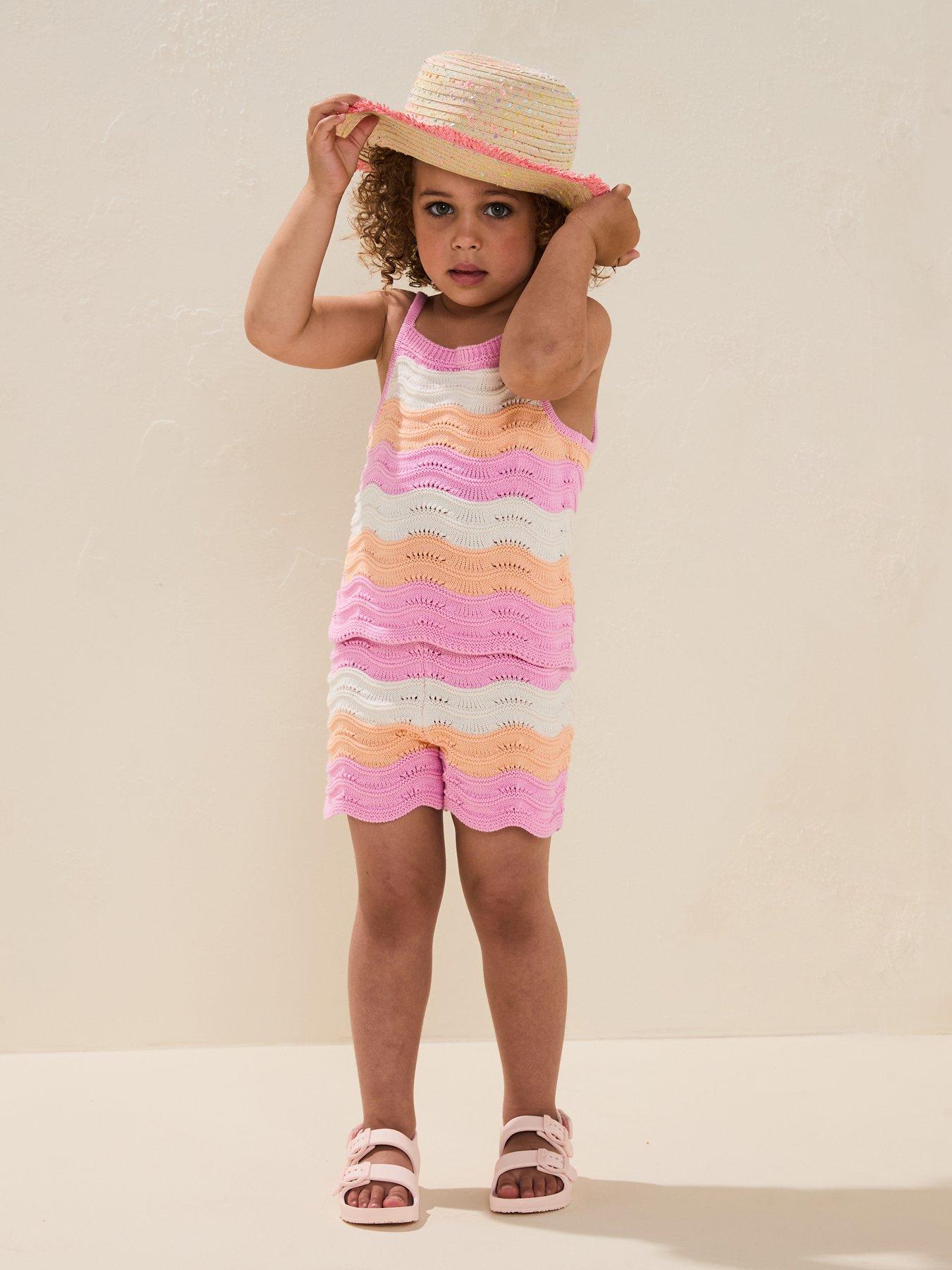 undefined Girls Knitted Vest And Short Set - Multi