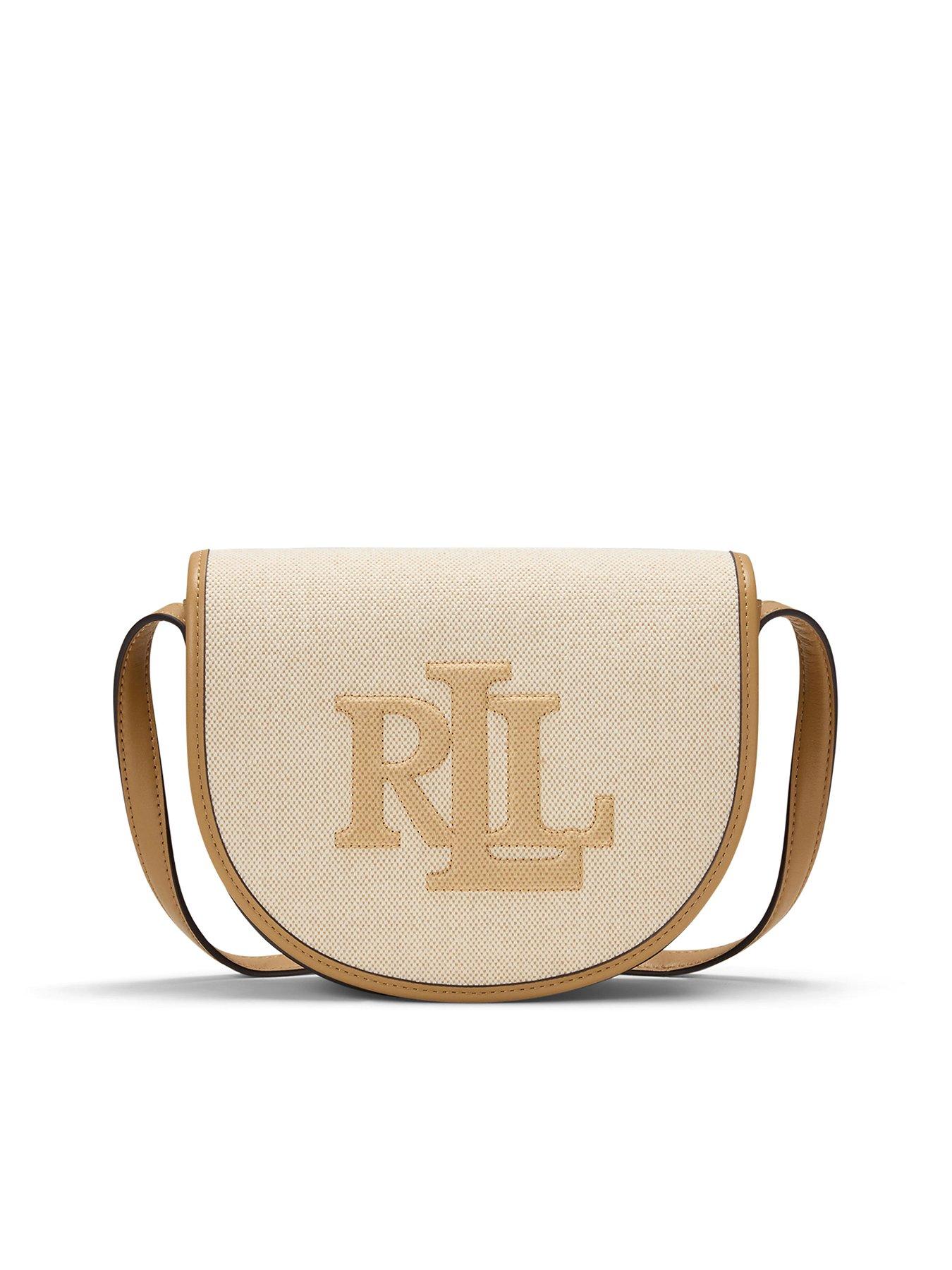 Image of Lauren by Ralph Lauren Canvas Leather Mix Witley Crossbody Bag - Natural, BEIGE, Women
