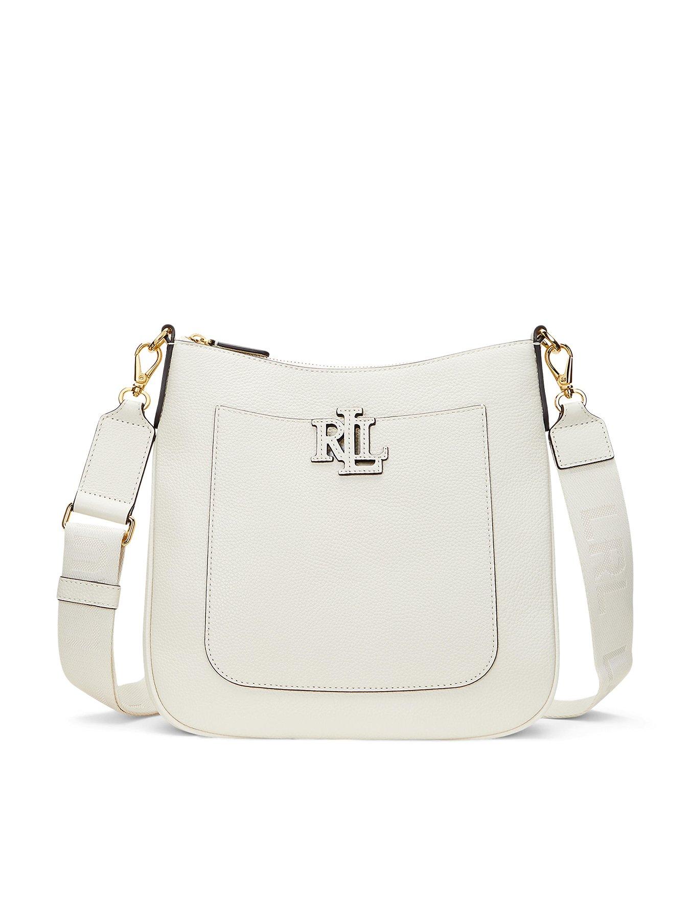 undefined Pebbled Leather Large Cameryn Crossbody Bag  - White