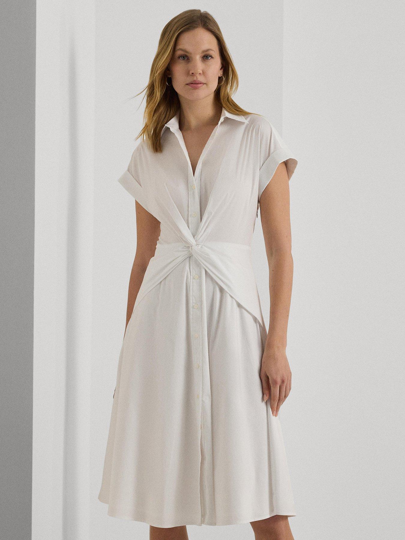 Lauren by Ralph Lauren Cian Twist Front Short Sleeve Shirt Dress