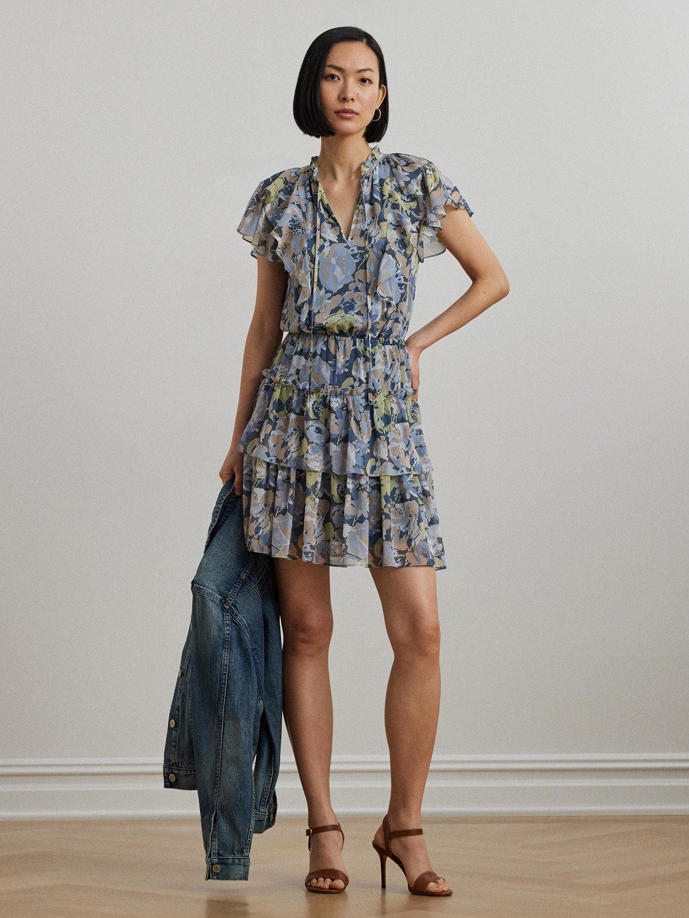 undefined Devany Short Sleeve Day Dress - Blue