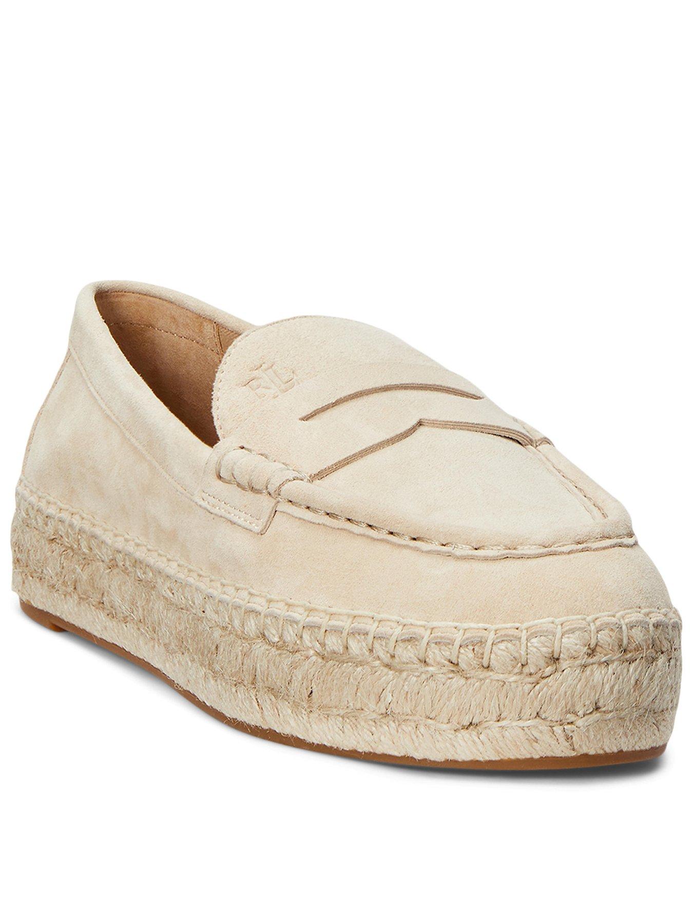 Image of Lauren by Ralph Lauren Luize Suede Espadrille Loafer - Sand Dune, BEIGE, Size 6, Women