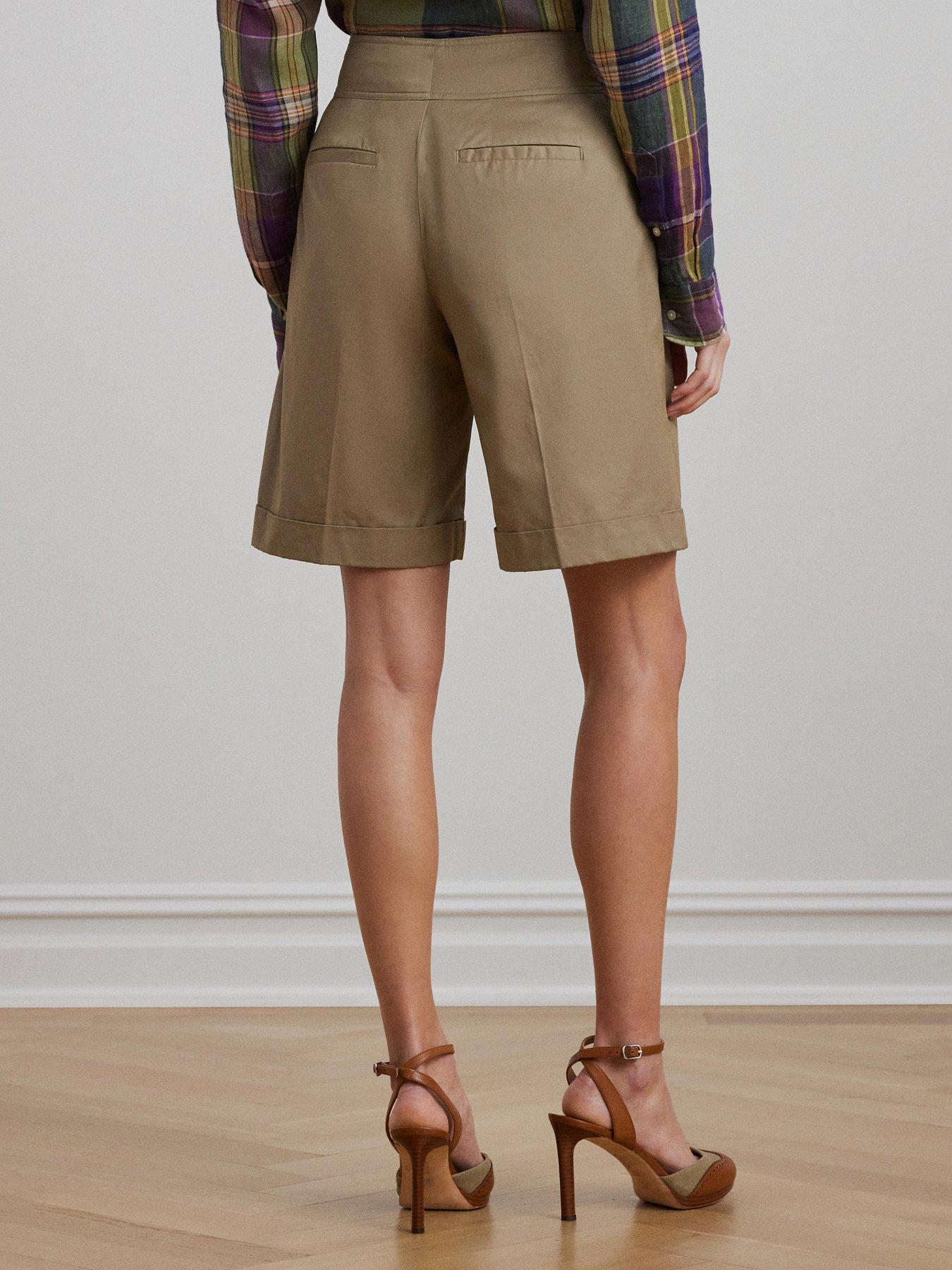 Image 2 of 4 of Lauren by Ralph Lauren Gavrell Pleated Shorts - Beige