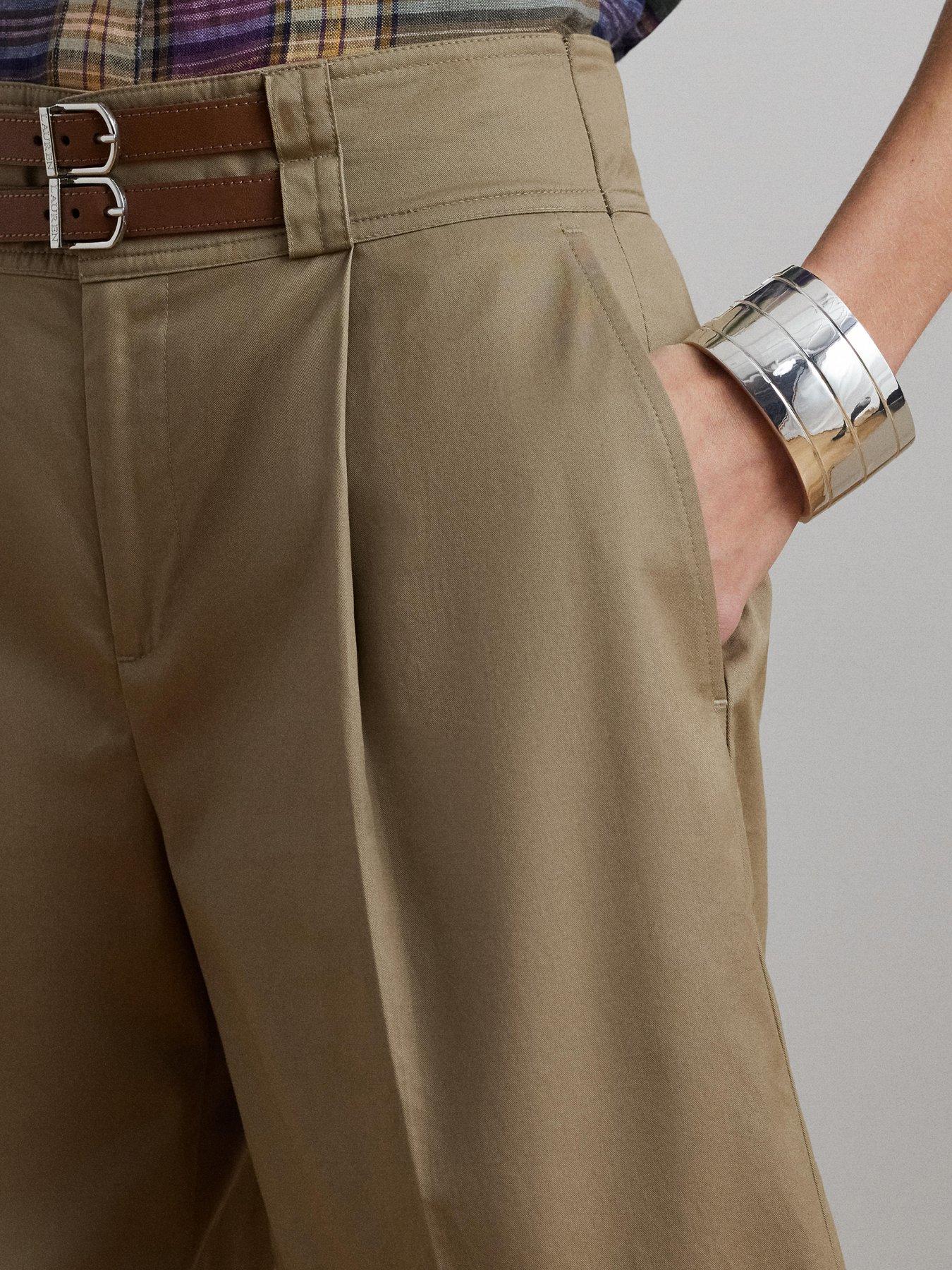 Image 4 of 4 of Lauren by Ralph Lauren Gavrell Pleated Shorts - Beige