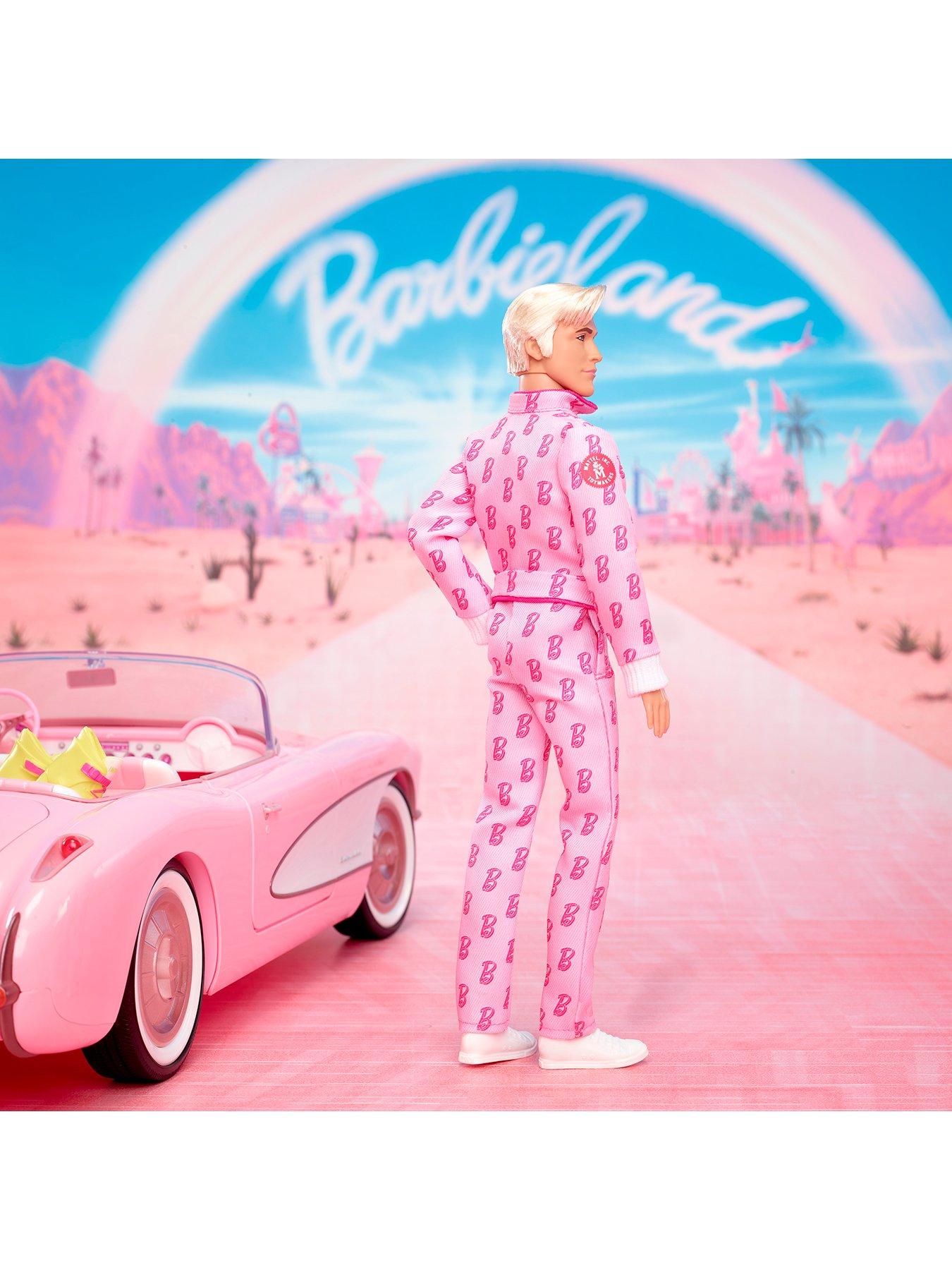 Image 4 of 8 of Barbie The Movie Ken Collectible Doll, Ryan Gosling as Ken Wearing Pink Jumpsuit with &ldquo;B&rdquo; Detail