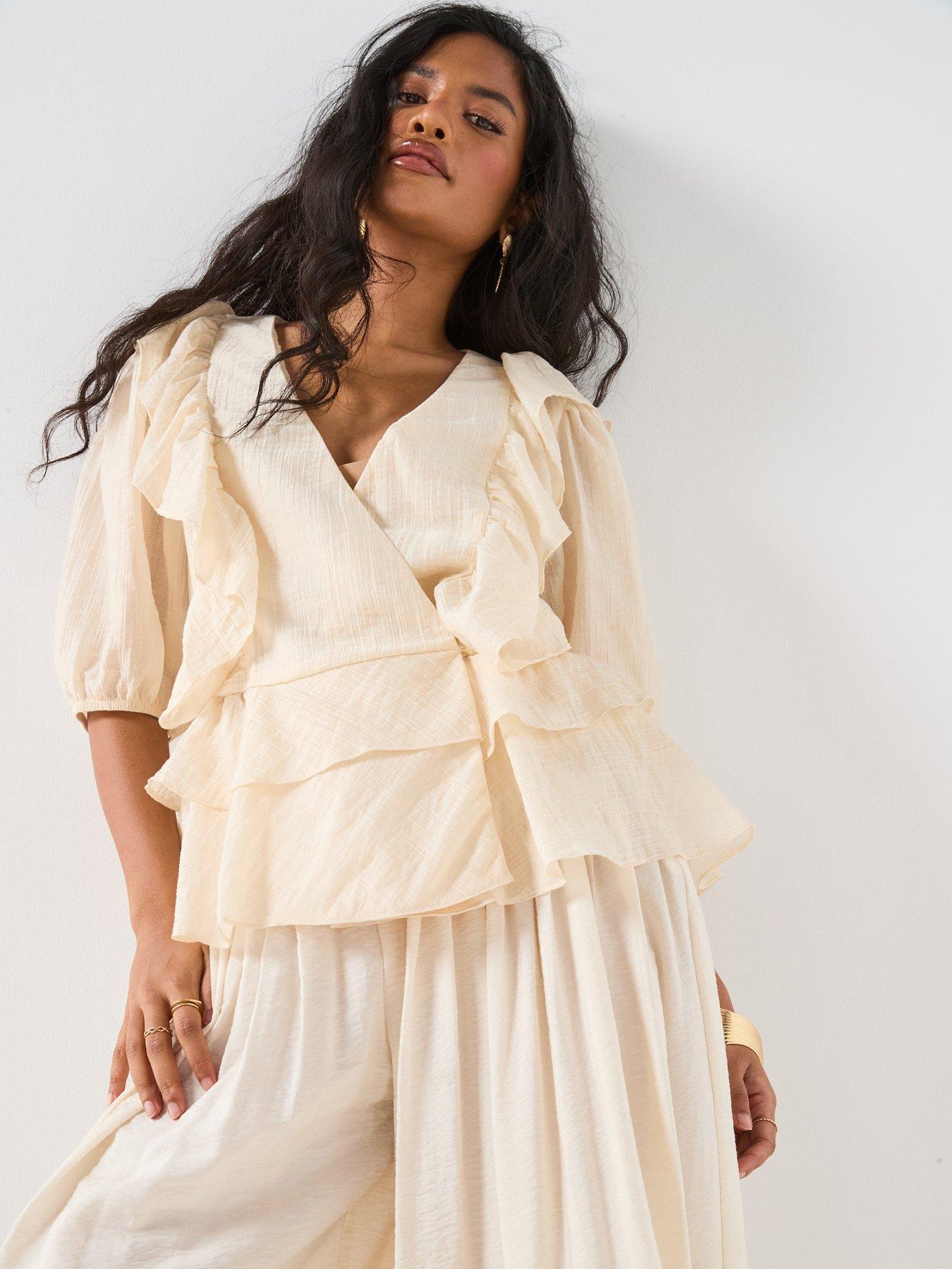undefined Wrap Frill Blouse