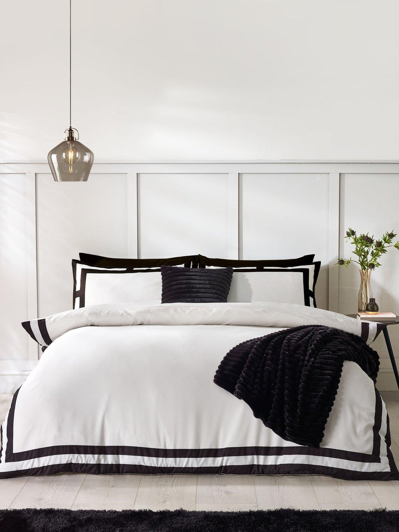 Catherine Lansfield So Soft Mono Panel Duvet Cover Set