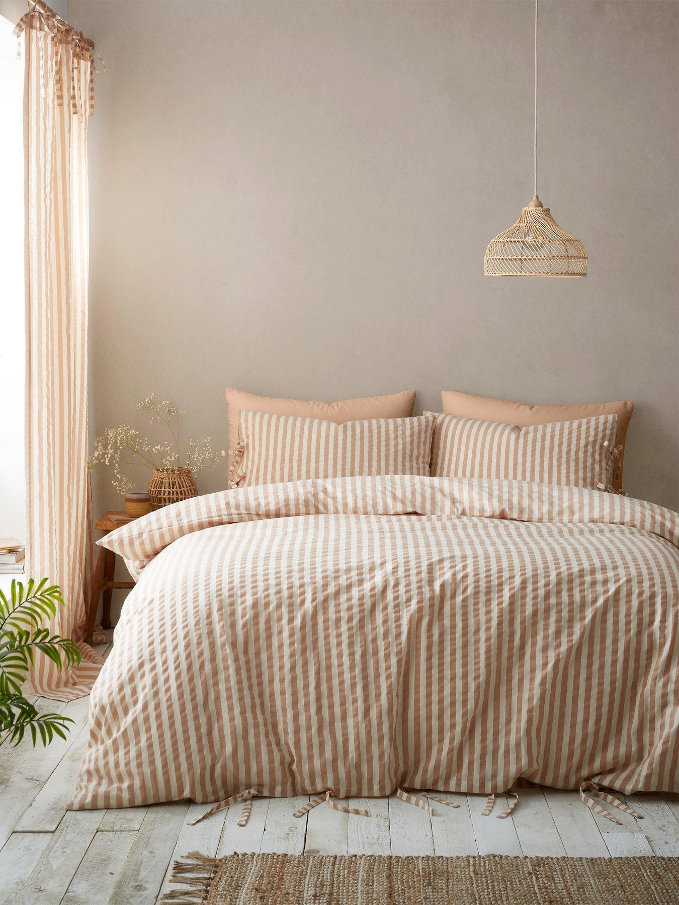 Image 1 of 5 of Pineapple Elephant Zanzibar Yarn Dyed Stripe Duvet Set - Clay