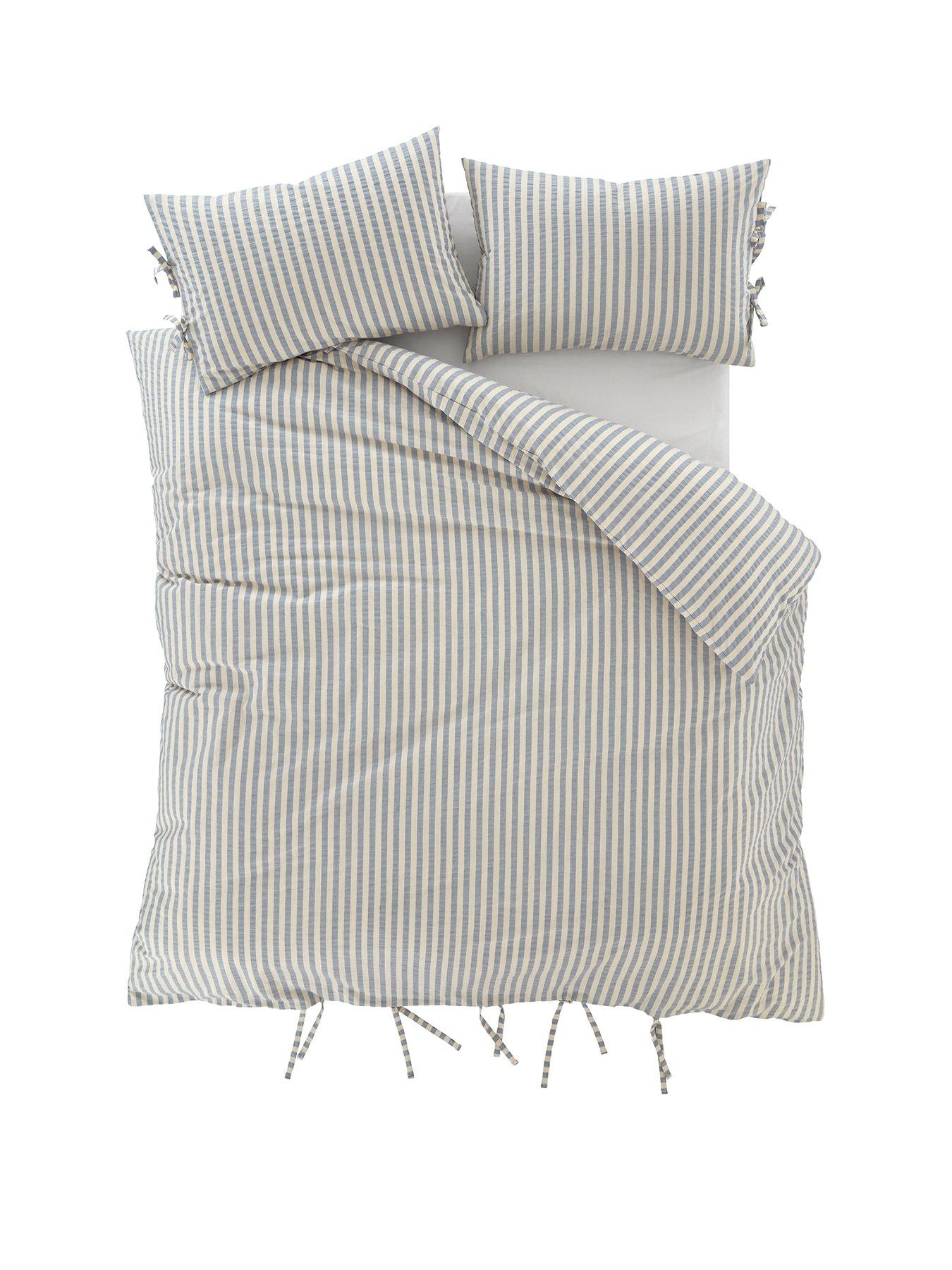 Image 2 of 5 of Pineapple Elephant Zanzibar Yarn Dyed Stripe Duvet Set - Blue