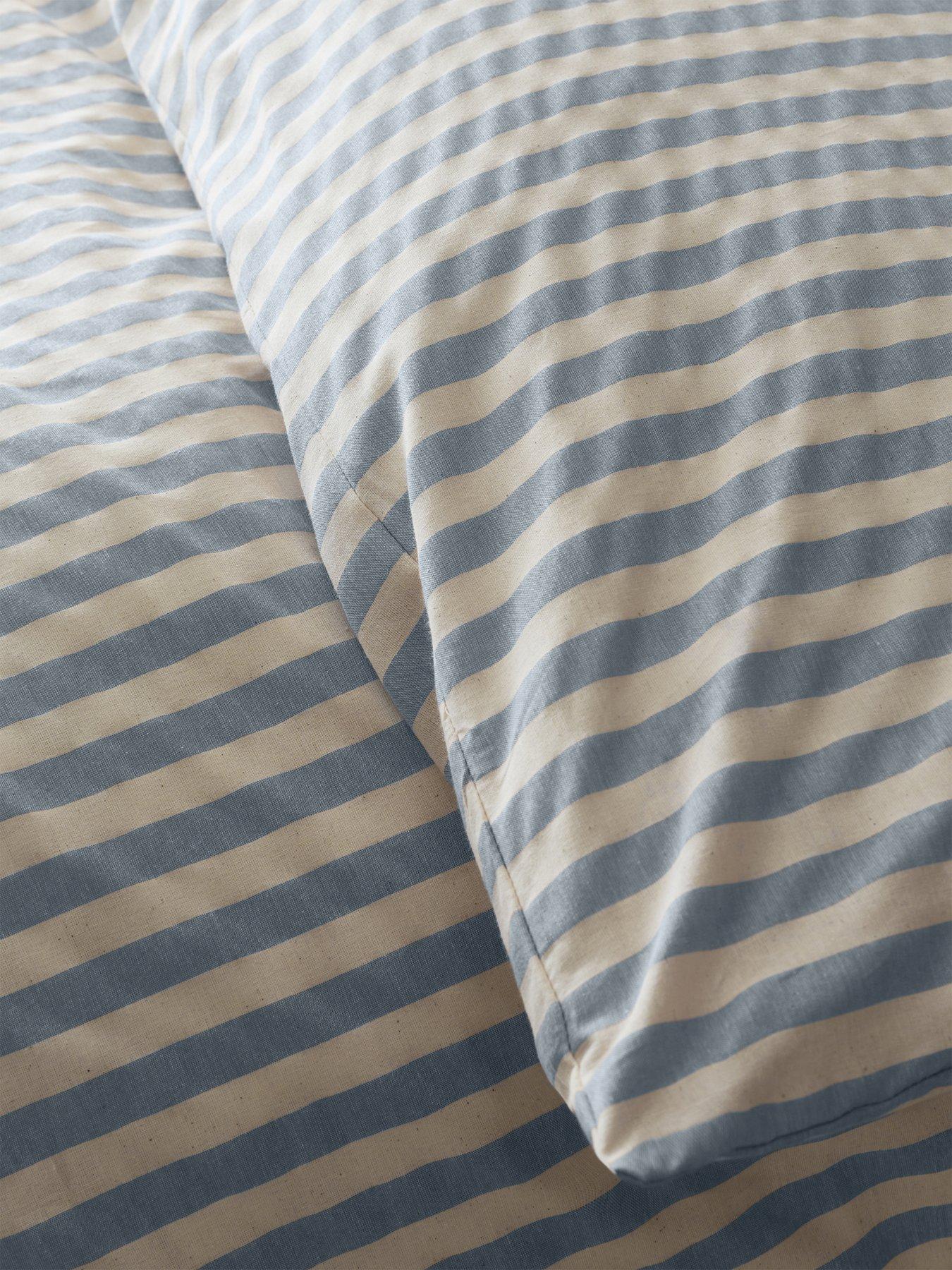Image 4 of 5 of Pineapple Elephant Zanzibar Yarn Dyed Stripe Duvet Set - Blue
