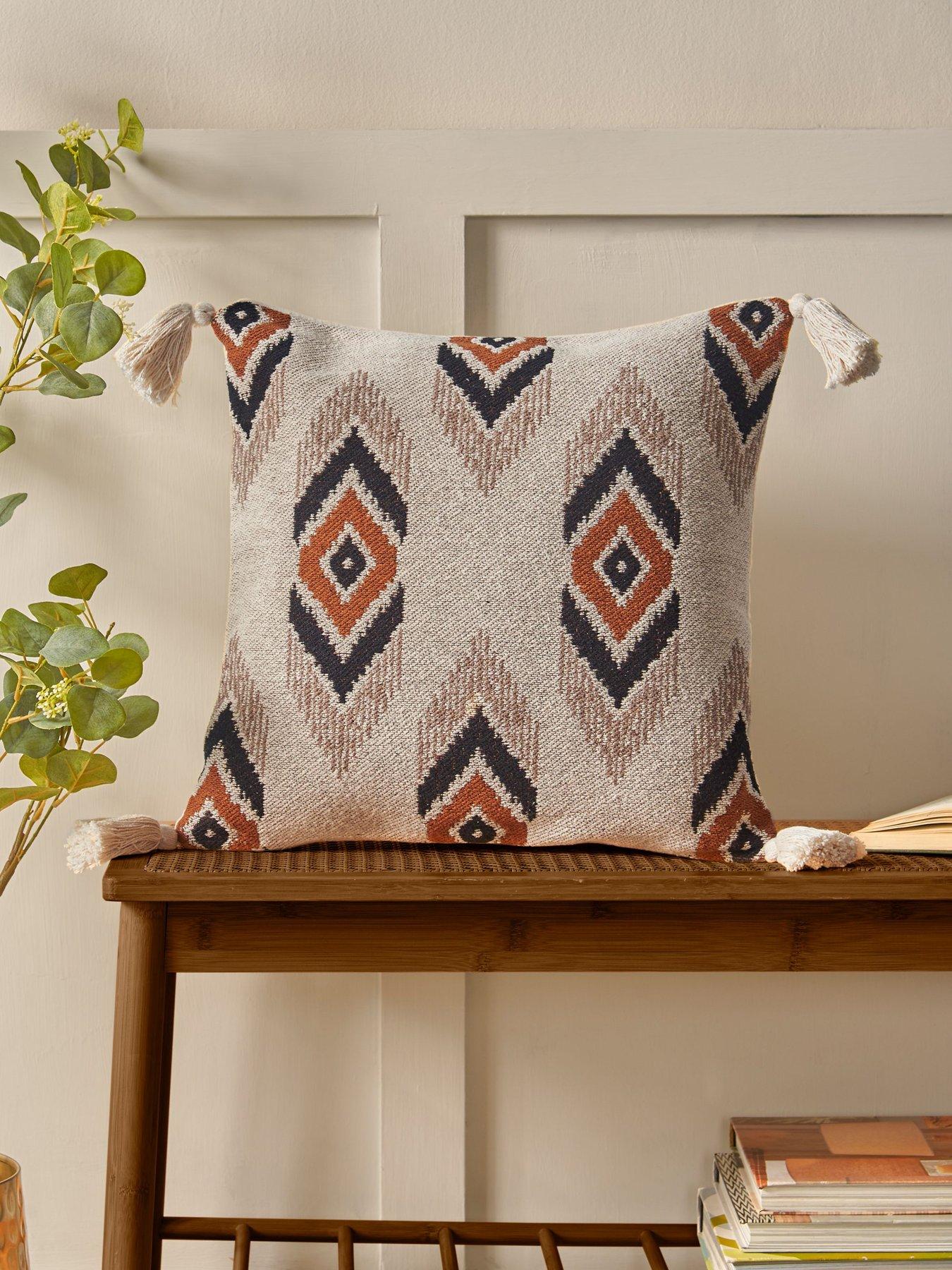 Pineapple Elephant Emir Ikat 100% Cotton Filled Cushion