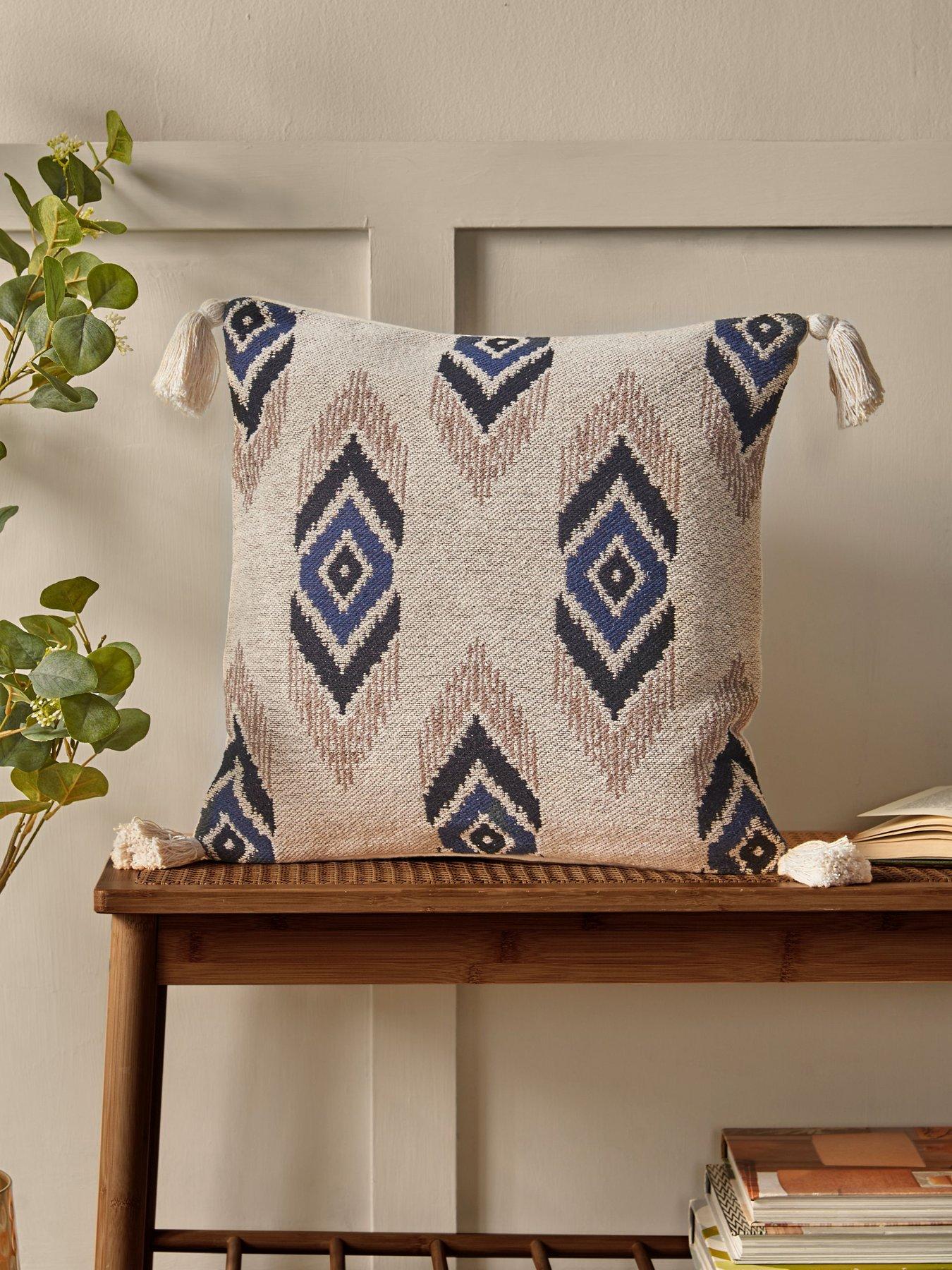 Pineapple Elephant Emir Ikat 100% Cotton Filled Cushion