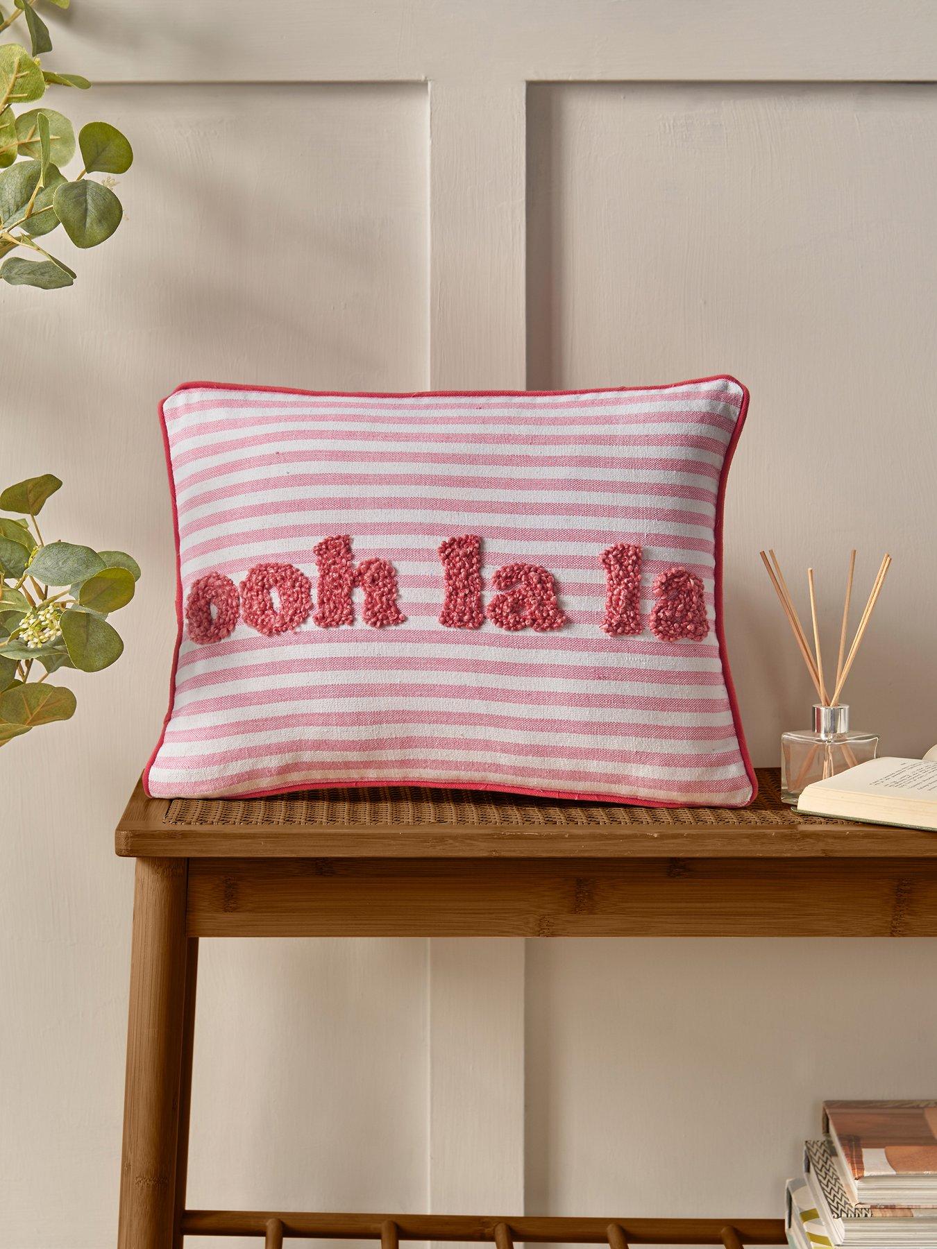 Product photograph of Catherine Lansfield Ooh La La 100 Cotton Filled Cushion- 30x40cm from very.co.uk