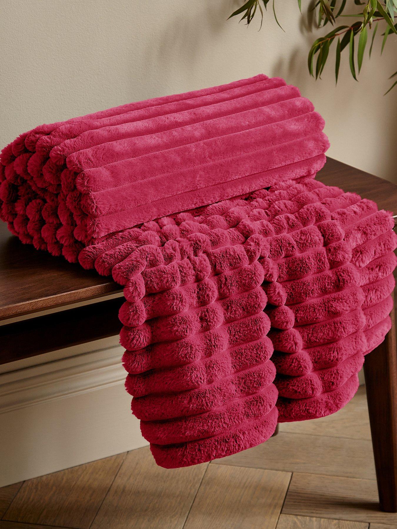 undefined Cosy Ribbed Throw - Natural