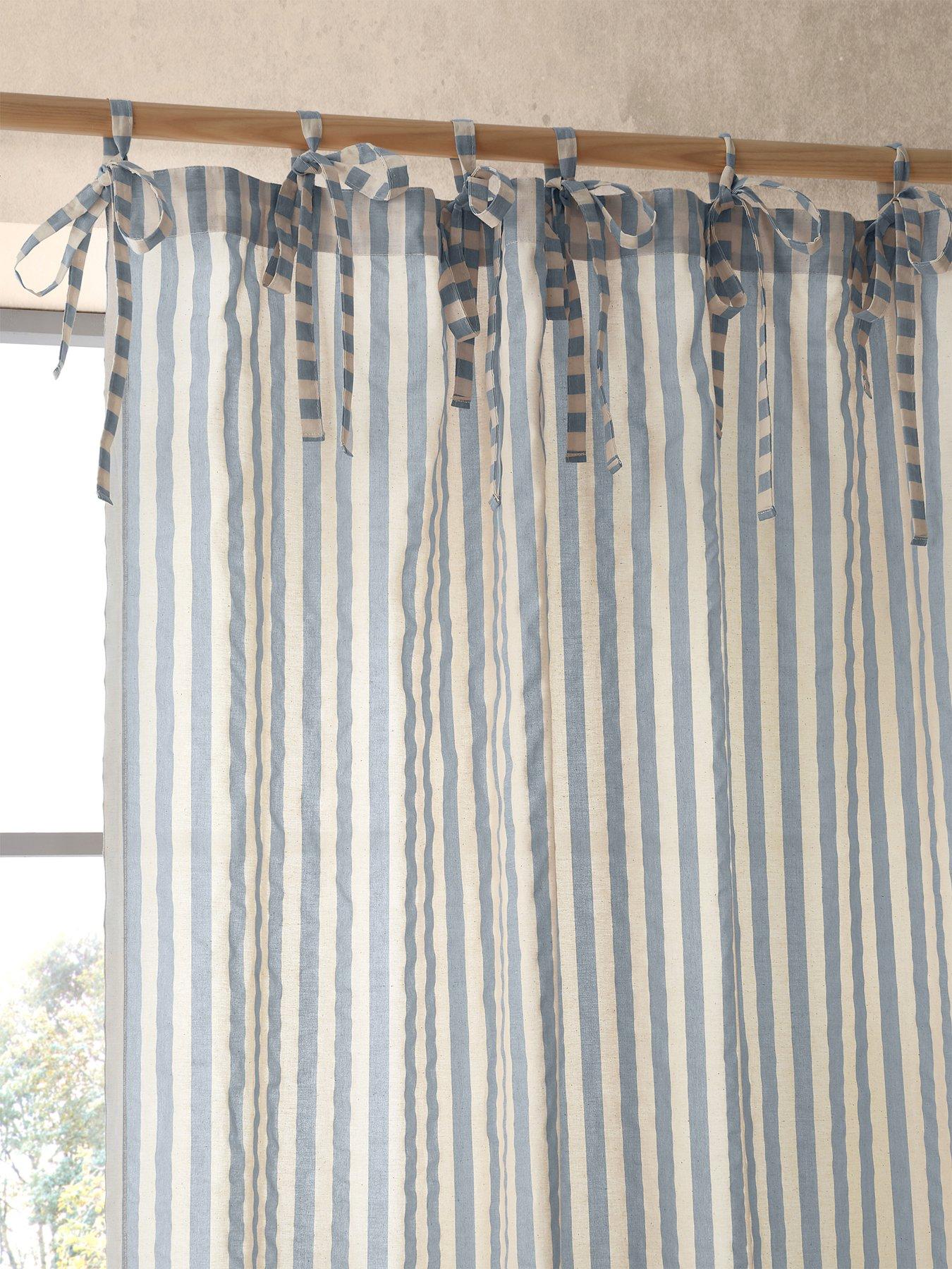 undefined Zanzibar Yarn Dyed Stripe Tie Top Single Panel Voile