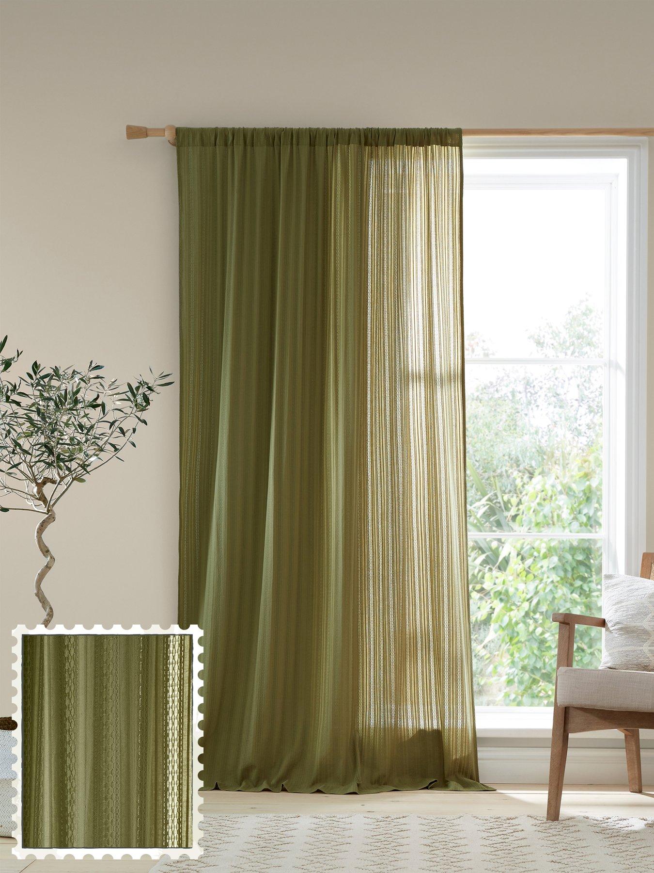 Pineapple Elephant Zofia Broderie Anglaise 100% Cotton Panel Slot Top Voile