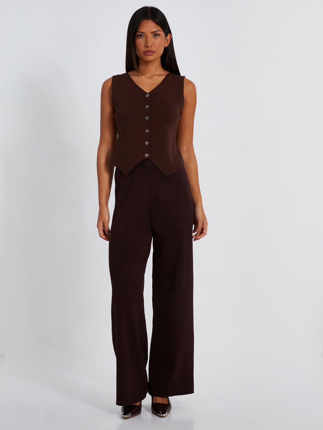 undefined Brown Knitted Waistcoat