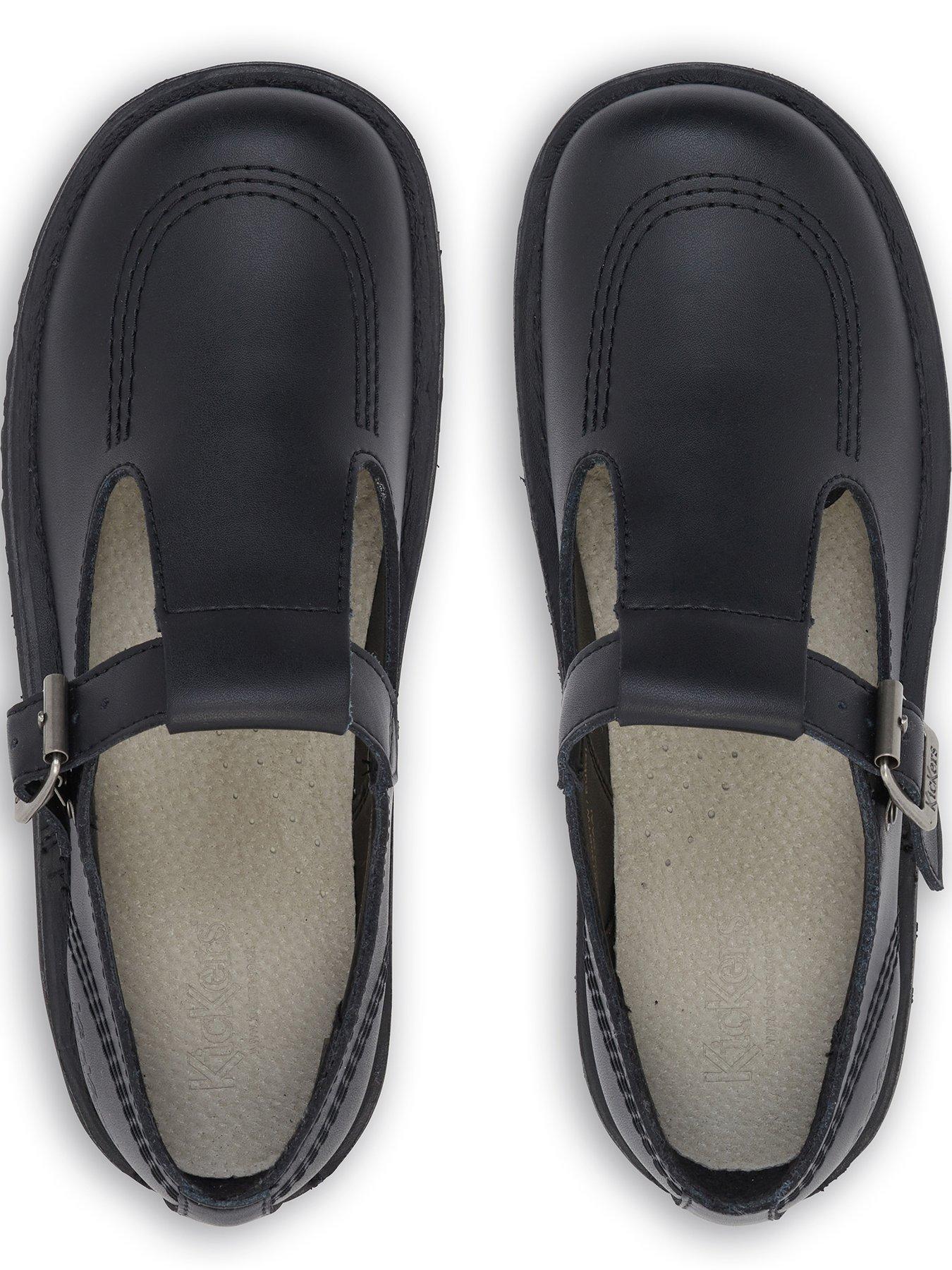 Image 4 of 7 of Kickers Kick T Bar Leather Shoe - Black