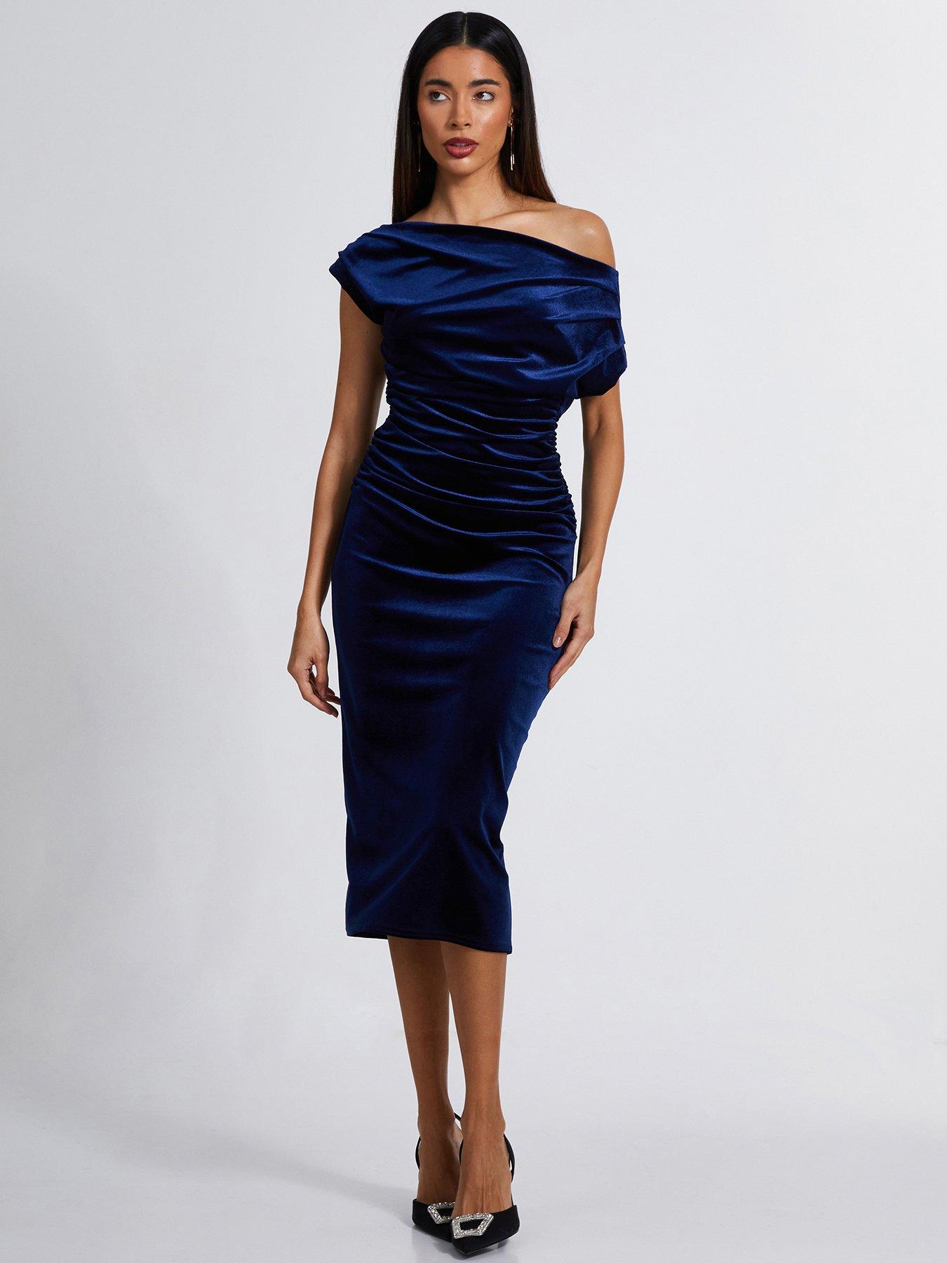 Quiz navy blue dress best sale