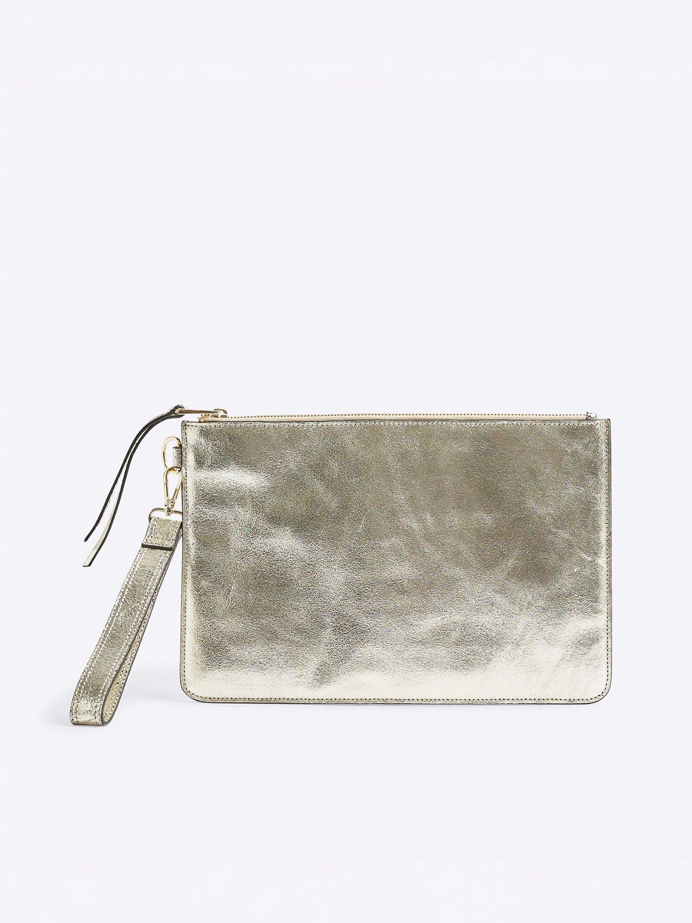 undefined Metallic Leather Pouch - Gold