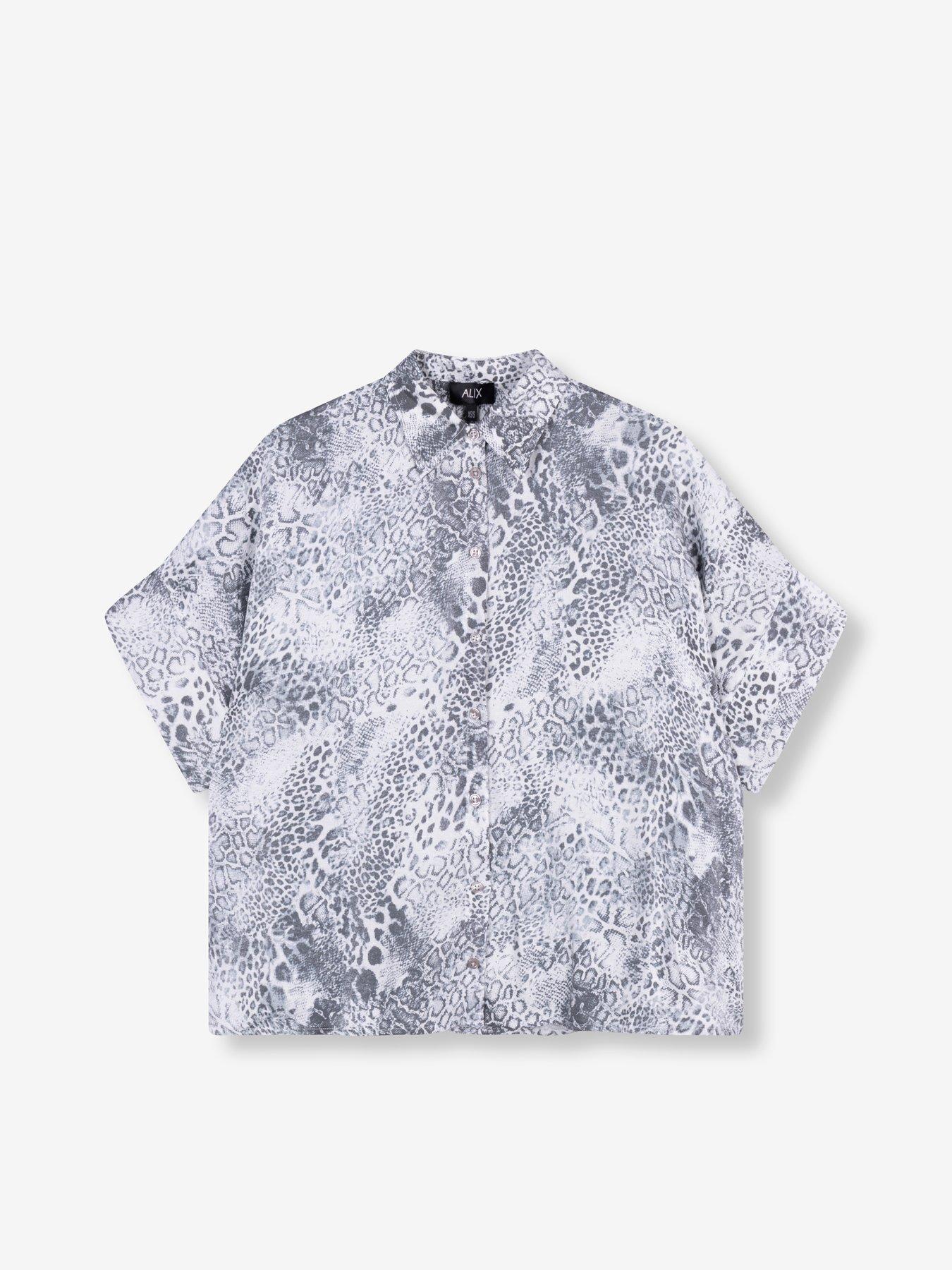 Image 4 of 5 of Alix the Label Animal Oversized Blouse - Grey