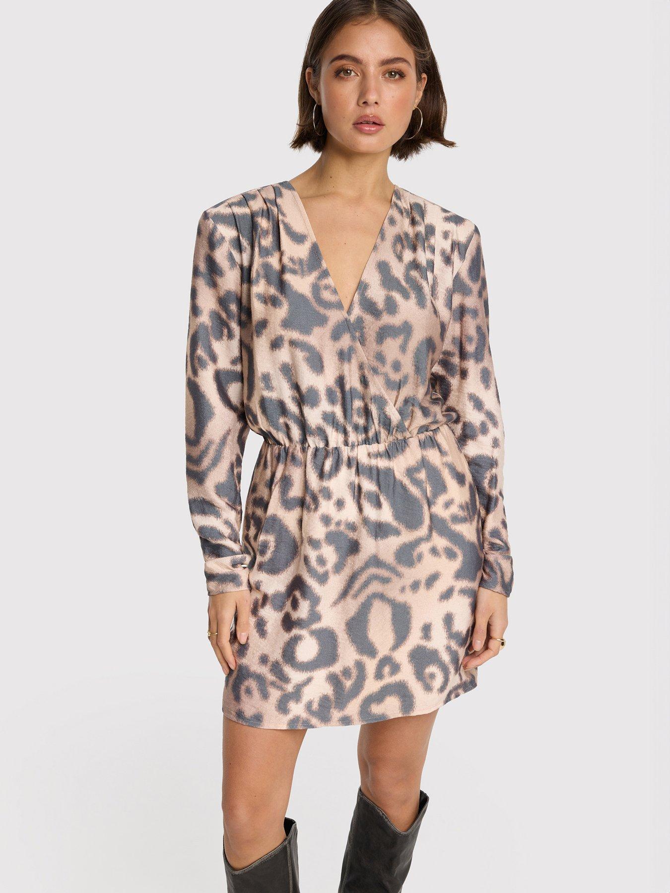 undefined Jaguar Fake Wrap Dress